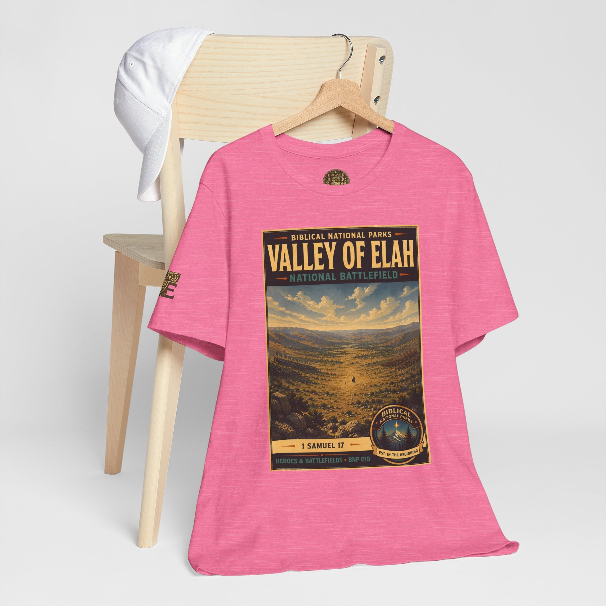 Biblical National Parks Collection IV- Heros & Battlefields #019/023 1 Samuel 17 | Vintage nature poster Tee | Biblical national parks graphic shirt