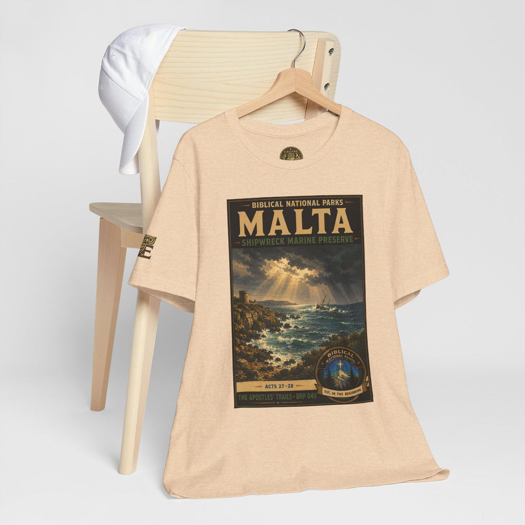 Biblical National Parks Collection VIII- The Apostles' Trails #049/049 | Acts 27-28 | Vintage nature poster Tee | Biblical national parks graphic shirt