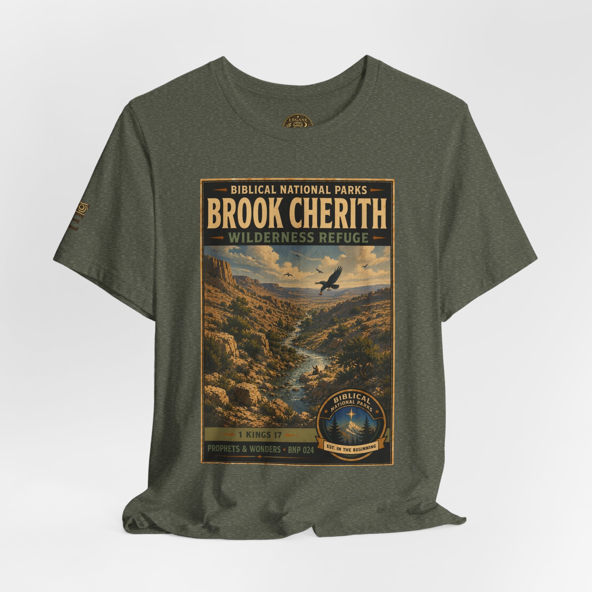 Biblical National Parks Collection V- Prophets & Wonders #024/030 1 Kings 17 | Vintage nature poster Tee | Biblical national parks graphic shirt