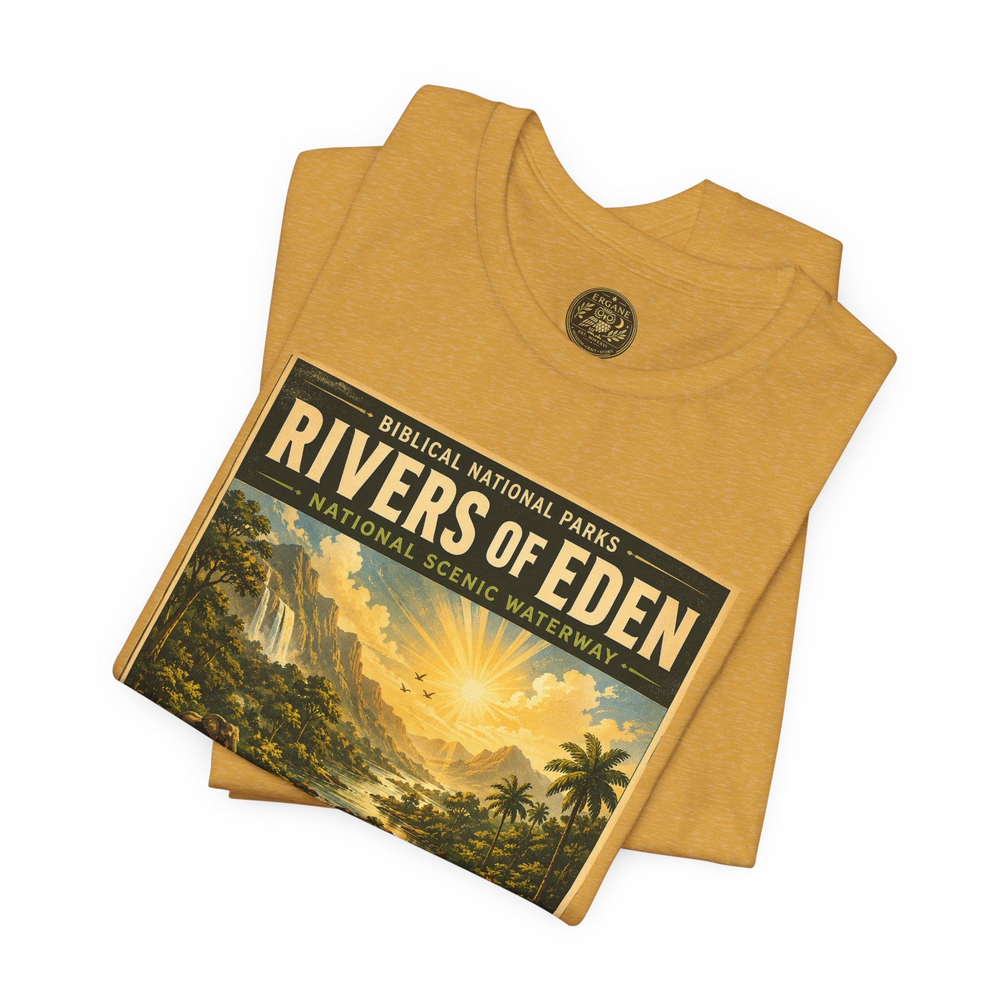 Biblical National Parks Collection I- In The Beginning #003/006 Genesis 2:10-14 | Vintage nature poster Tee | Biblical national parks graphic shirt