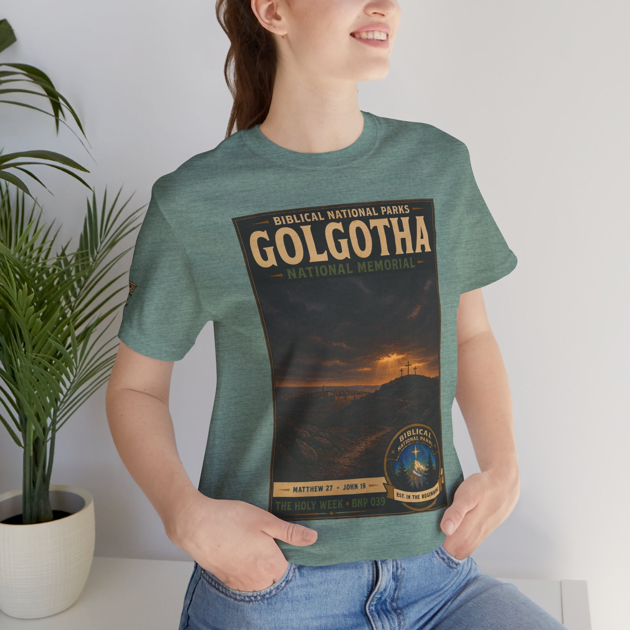 Biblical National Parks Collection VII- The Holy Week #039/041 | Matthew 27 - John 19 | Vintage nature poster Tee | Biblical national parks graphic shirt