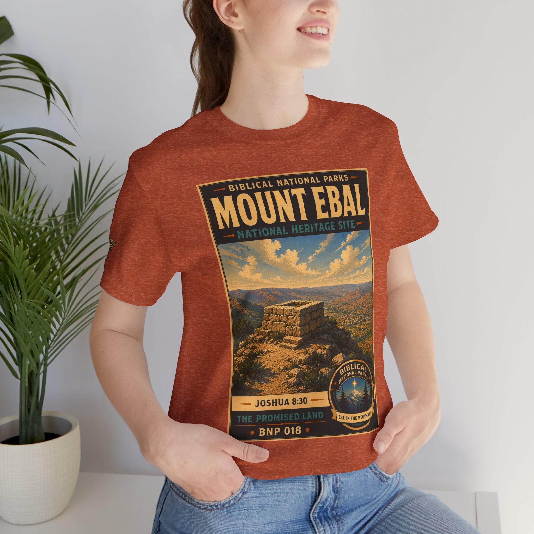 Biblical National Parks Collection III- The Promised Land #018/018 Joshua 8: 30 | Vintage nature poster Tee | Biblical national parks graphic shirt