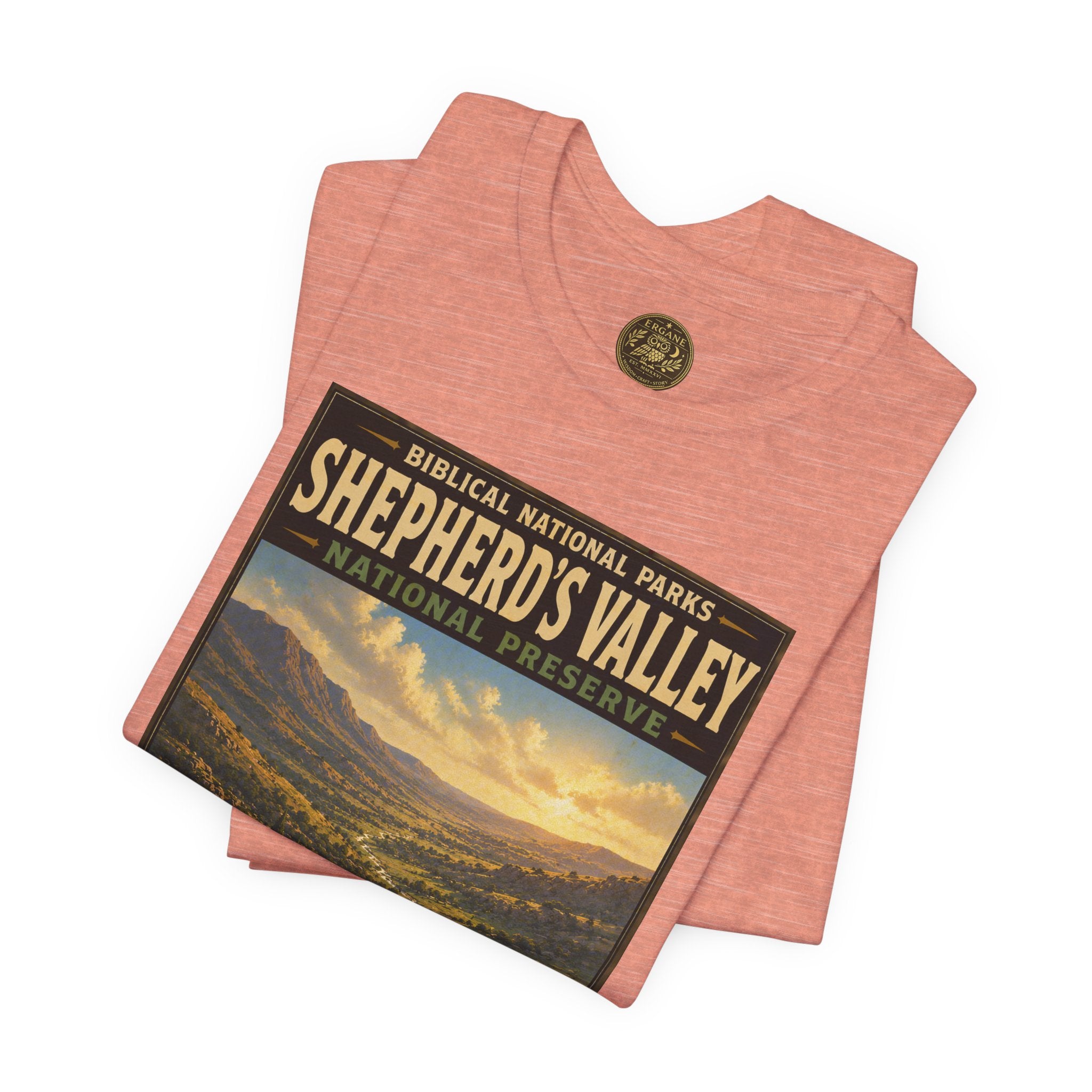 Biblical National Parks Collection IX- #050/054 -Psalms & Sacred Landscapes | Psalm 23 | Vintage nature poster Tee | Biblical national parks graphic shirt