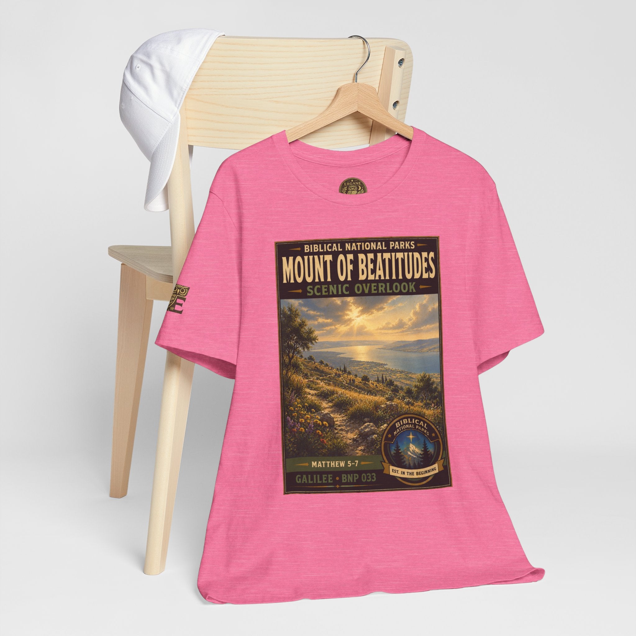 Biblical National Parks Collection VI- Galilee #033/035 Matthew 5-7 | Vintage nature poster Tee | Biblical national parks graphic shirt