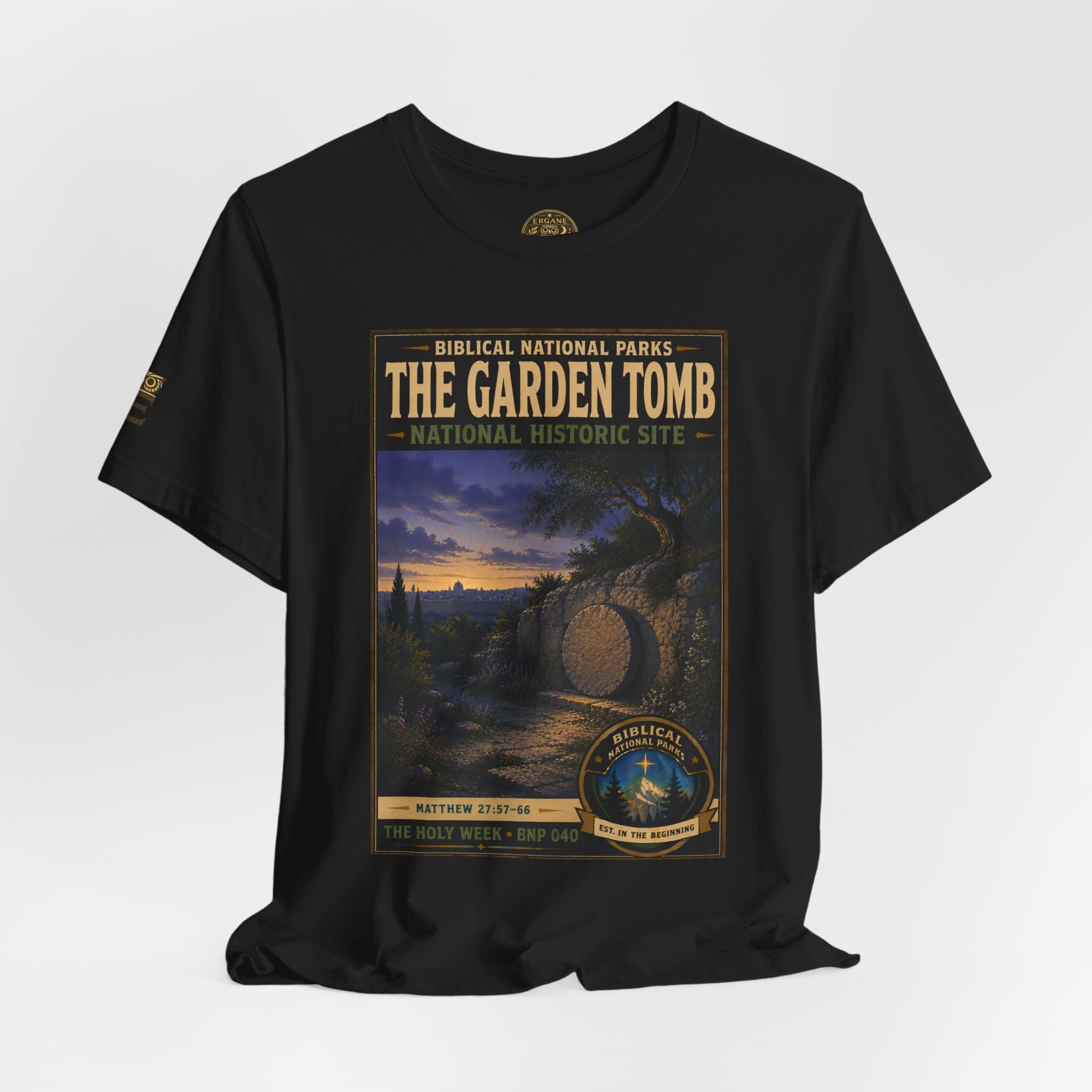 Biblical National Parks Collection VII- The Holy Week #040/041 | Matthew 27: 55-66 | Vintage nature poster Tee | Biblical national parks graphic shirt