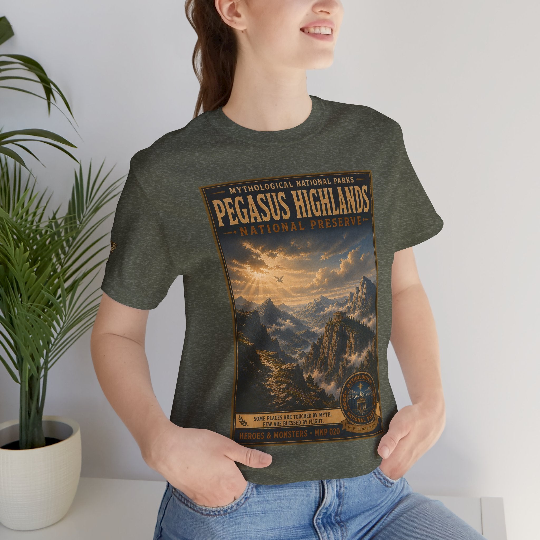 Mythological National Parks Collection III- #020-028 - Heros & Monsters | Vintage nature poster Tee | Mythological National Parks graphic shirt