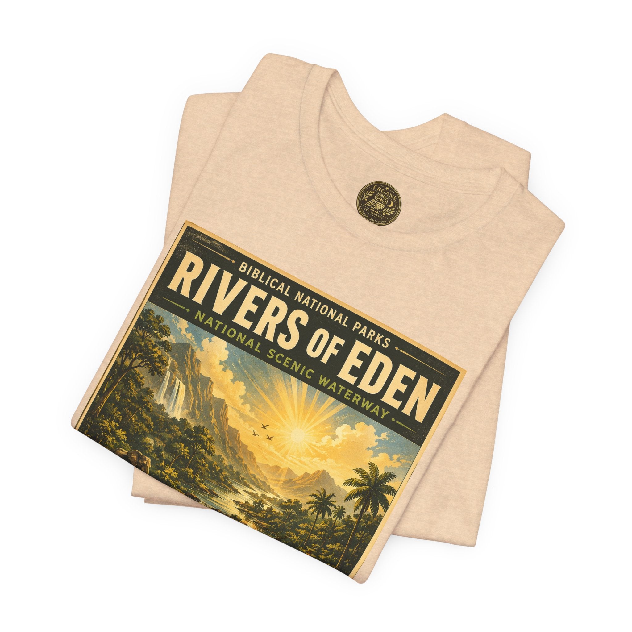 Biblical National Parks Collection I- In The Beginning #003/006 Genesis 2:10-14 | Vintage nature poster Tee | Biblical national parks graphic shirt
