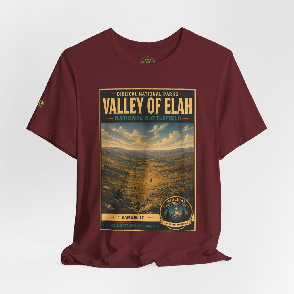 Biblical National Parks Collection IV- Heros & Battlefields #019/023 1 Samuel 17 | Vintage nature poster Tee | Biblical national parks graphic shirt