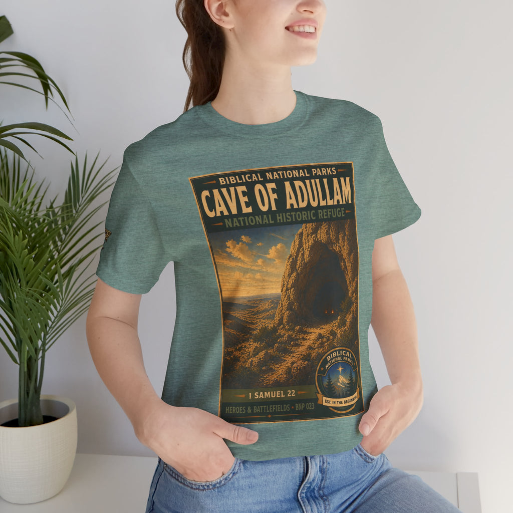 Biblical National Parks Collection IV- Heros & Battlefields #023/023 1 Samuel 22 | Vintage nature poster Tee | Biblical national parks graphic shirt