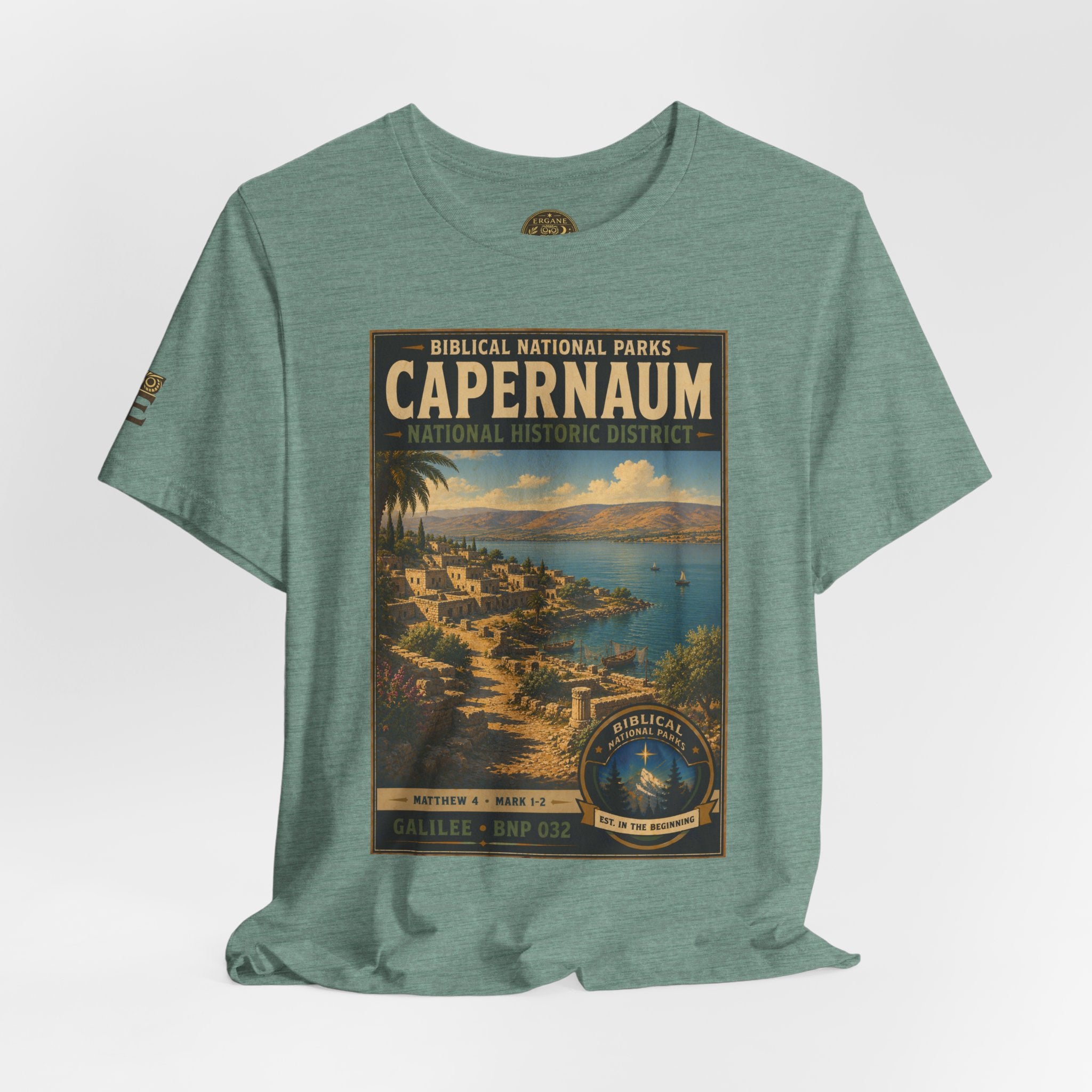 Biblical National Parks Collection VI- Galilee #032/035 Matthew 4 & Mark 1-2 | Vintage nature poster Tee | Biblical national parks graphic shirt
