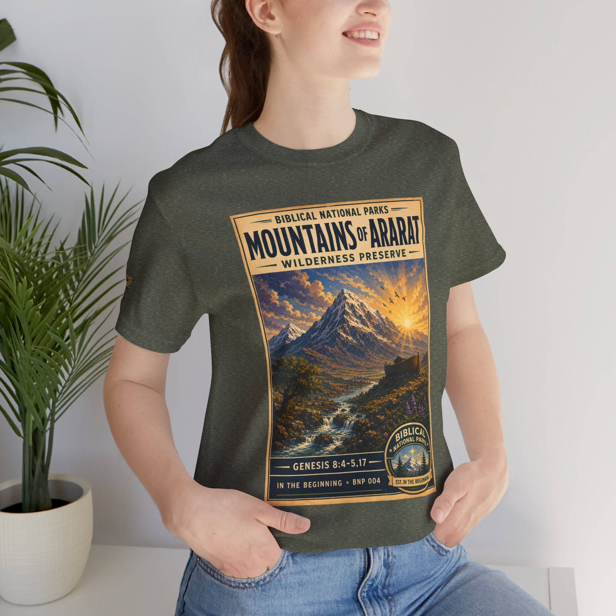 Biblical National Parks Collection I- In The Beginning #004/006 Genesis 8:4-5,17 | Vintage nature poster Tee | Biblical national parks graphic shirt