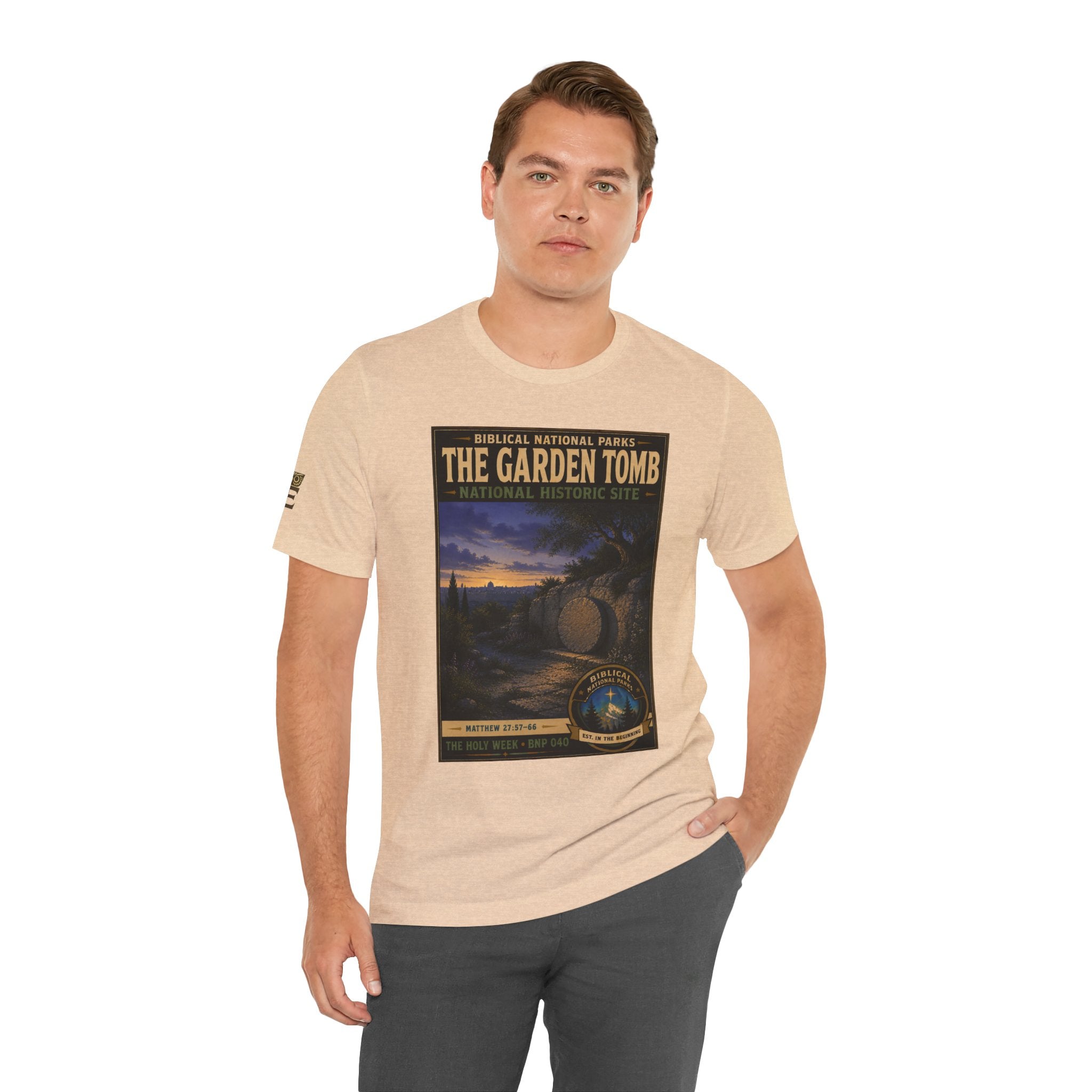 Biblical National Parks Collection VII- The Holy Week #040/041 | Matthew 27: 55-66 | Vintage nature poster Tee | Biblical national parks graphic shirt