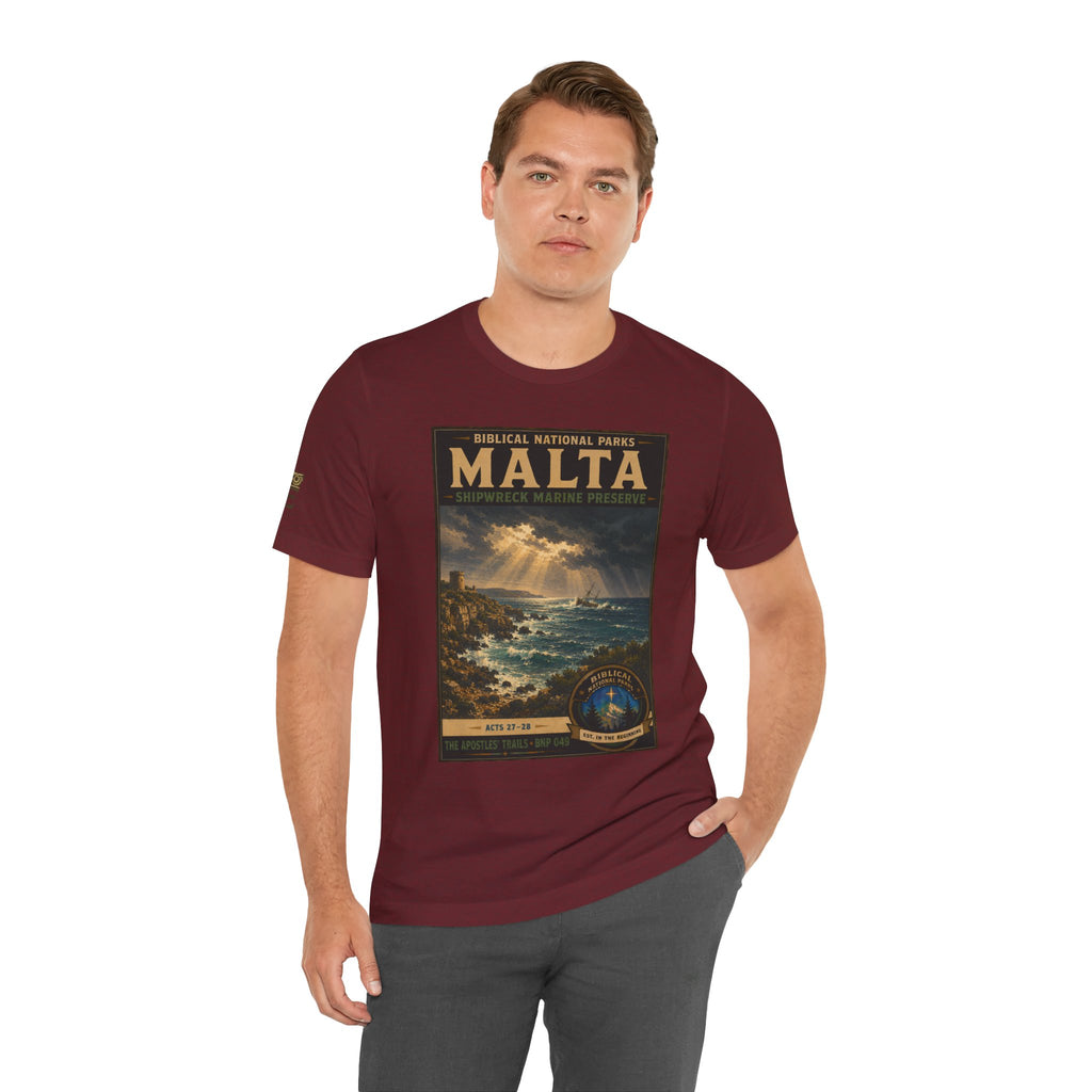 Biblical National Parks Collection VIII- The Apostles' Trails #049/049 | Acts 27-28 | Vintage nature poster Tee | Biblical national parks graphic shirt