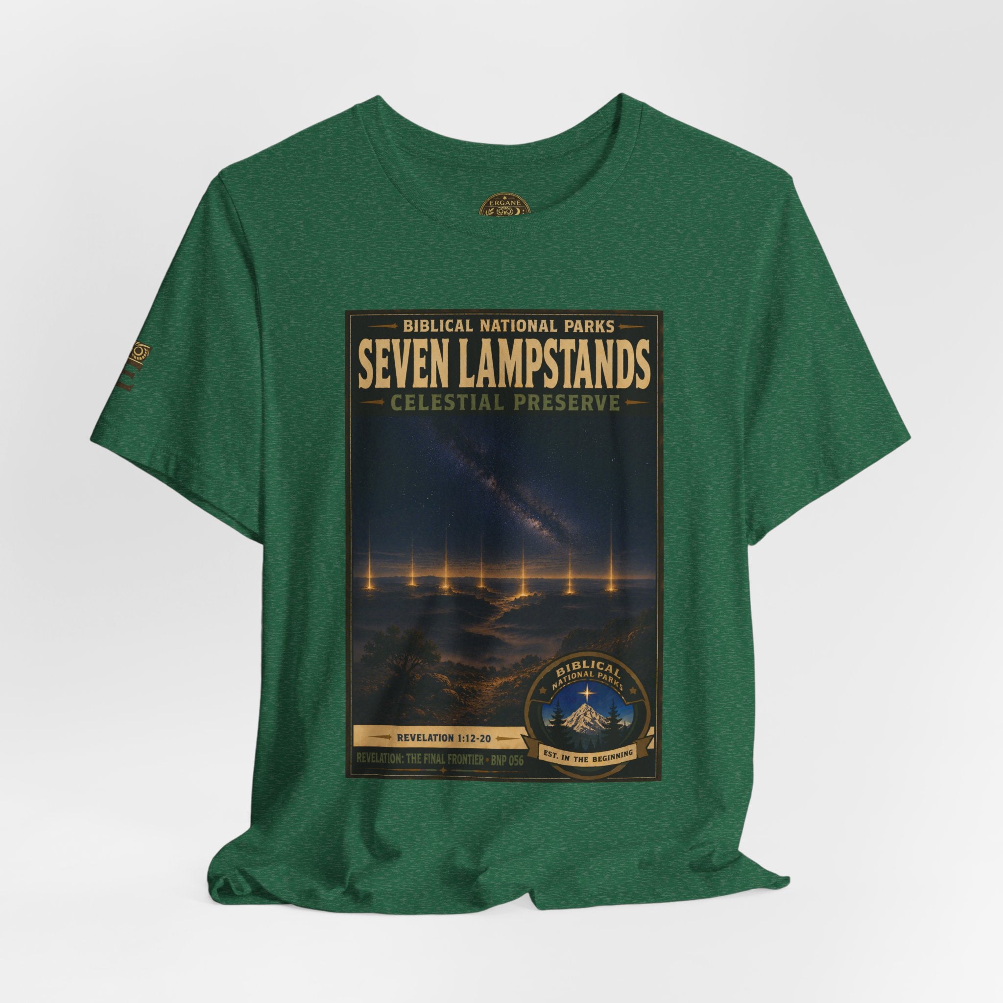 Biblical National Parks Collection X- #056/061 - Revelation: The Final Frontier | Revelation 1: 12-20 | Vintage nature poster Tee | Biblical national parks graphic shirt