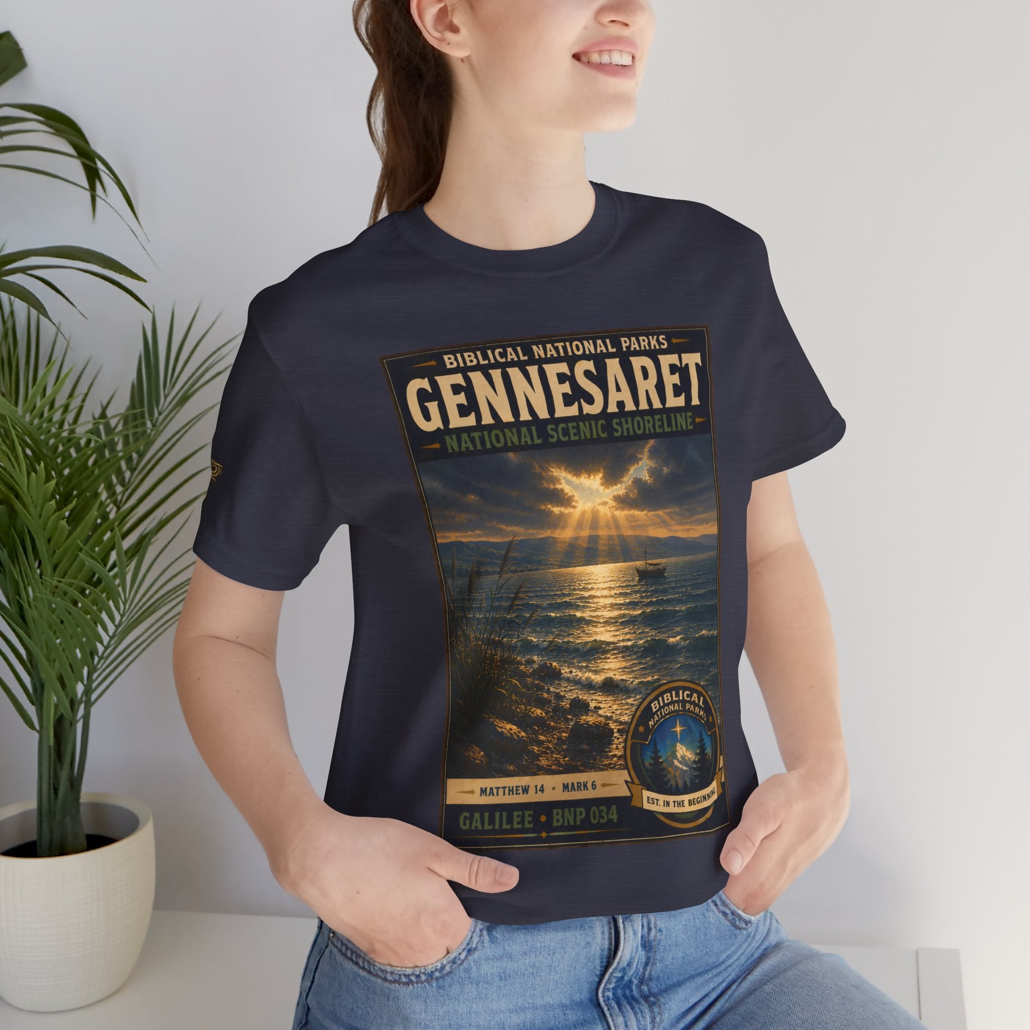 Biblical National Parks Collection VI- Galilee #034/035 Matthew 14 - Mark 6 | Vintage nature poster Tee | Biblical national parks graphic shirt