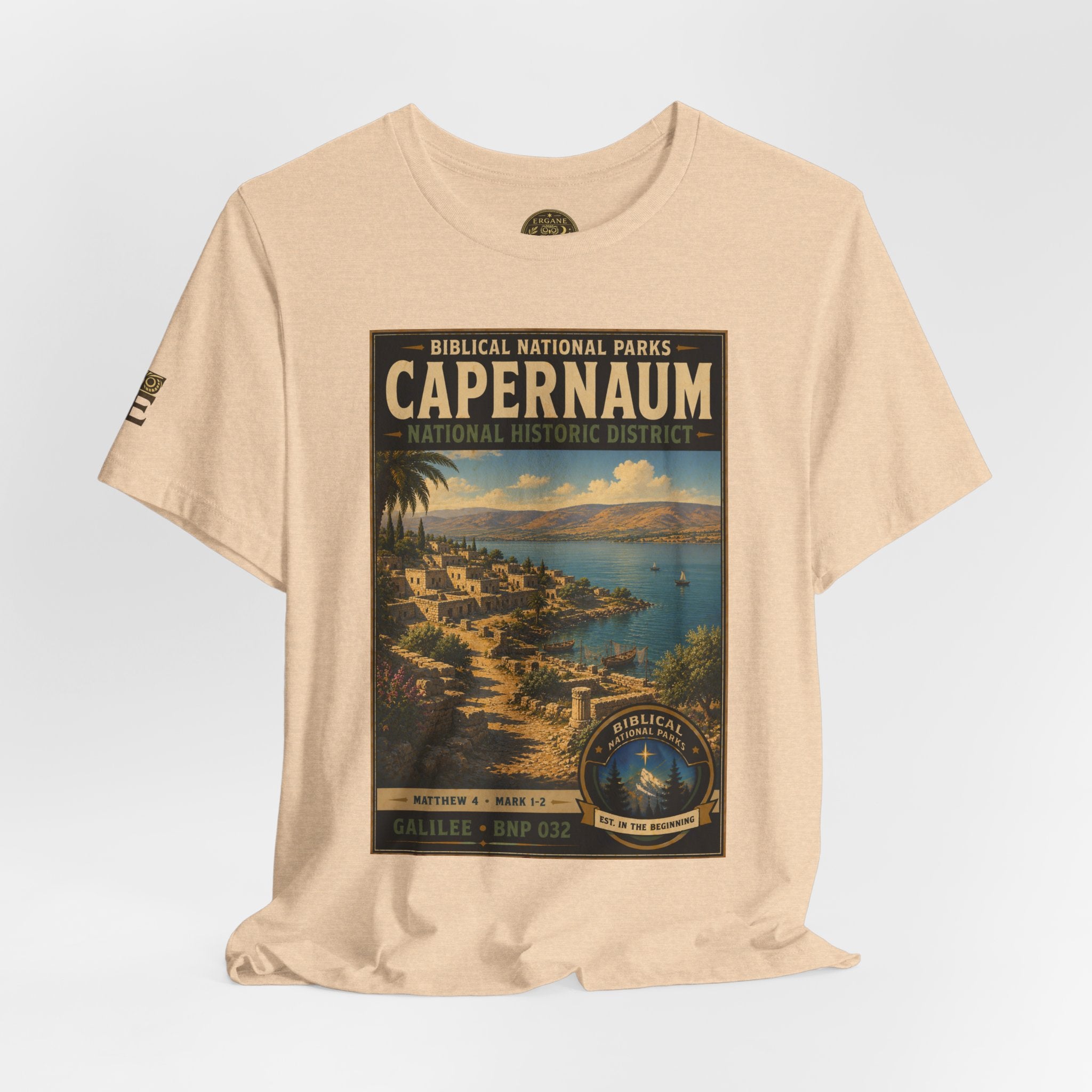 Biblical National Parks Collection VI- Galilee #032/035 Matthew 4 & Mark 1-2 | Vintage nature poster Tee | Biblical national parks graphic shirt