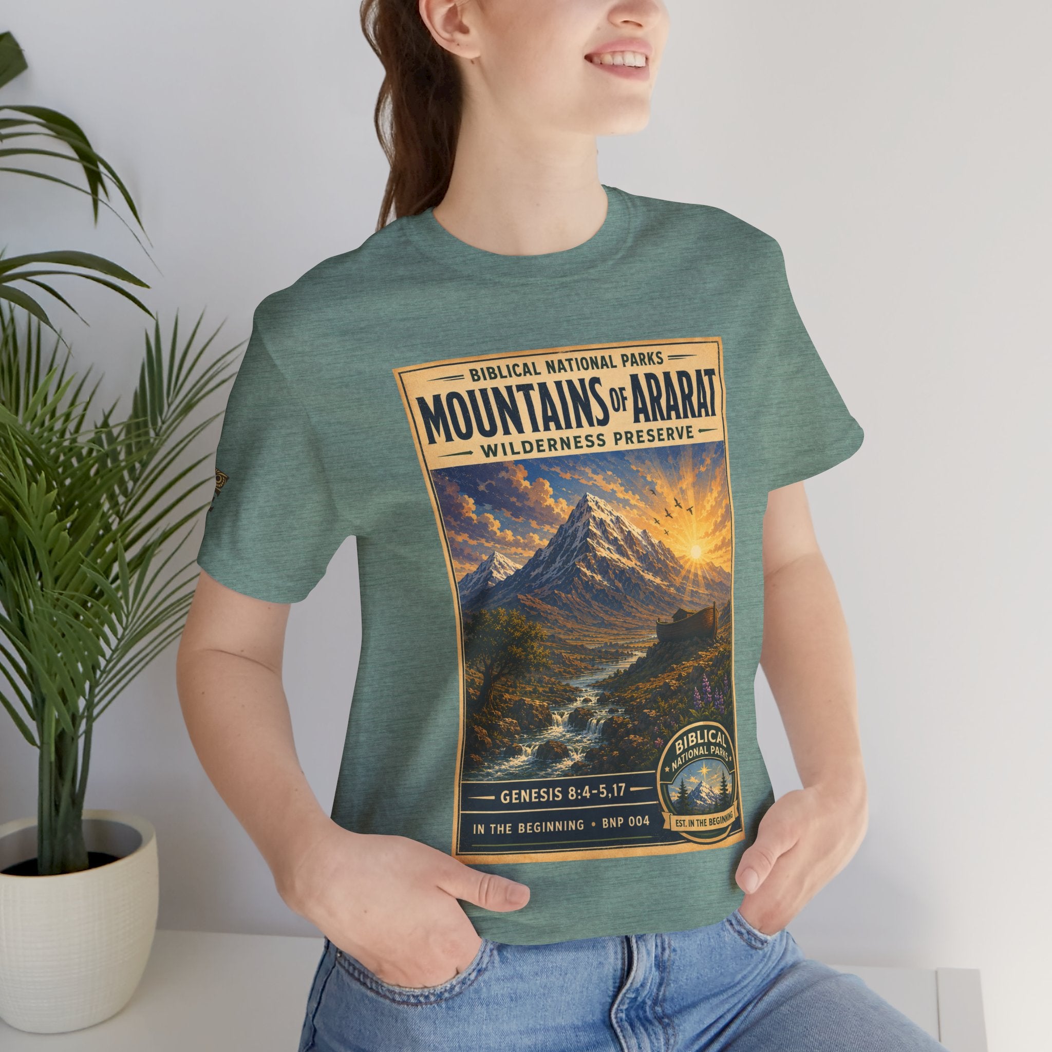Biblical National Parks Collection I- In The Beginning #004/006 Genesis 8:4-5,17 | Vintage nature poster Tee | Biblical national parks graphic shirt