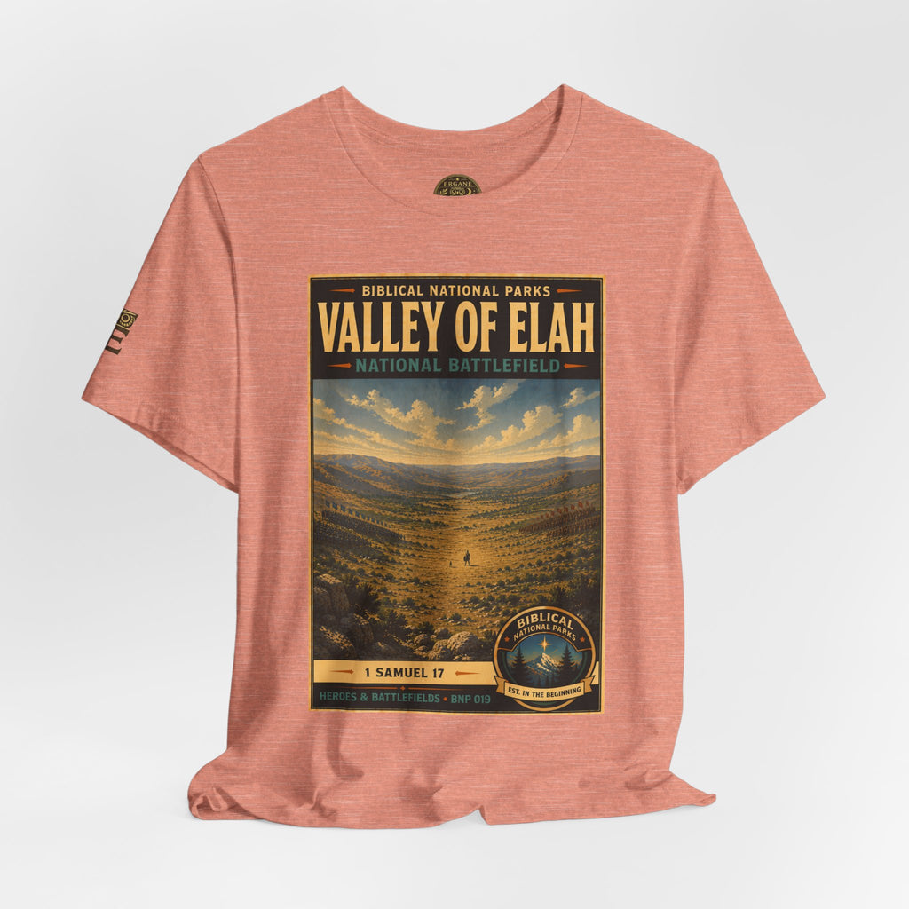 Biblical National Parks Collection IV- Heros & Battlefields #019/023 1 Samuel 17 | Vintage nature poster Tee | Biblical national parks graphic shirt
