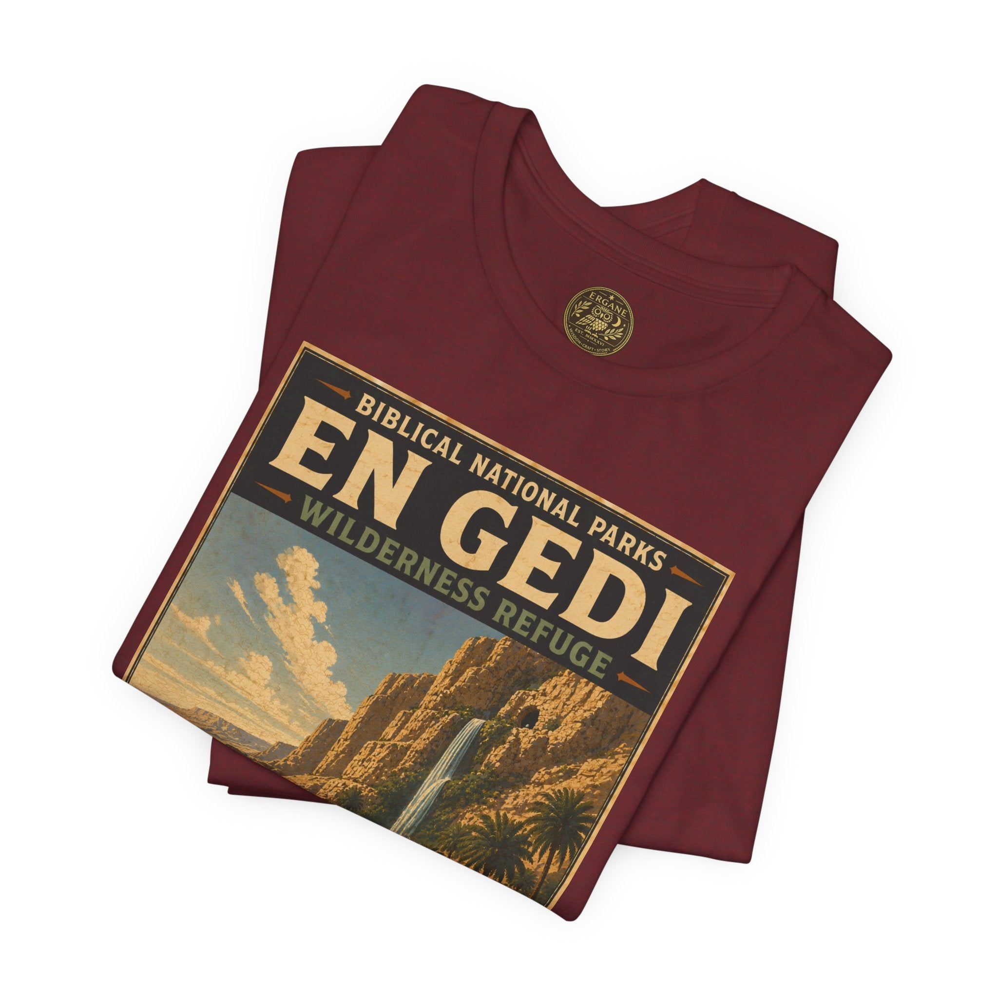 Biblical National Parks Collection IV- Heros & Battlefields #022/023 1 Samuel 23-24 | Vintage nature poster Tee | Biblical national parks graphic shirt