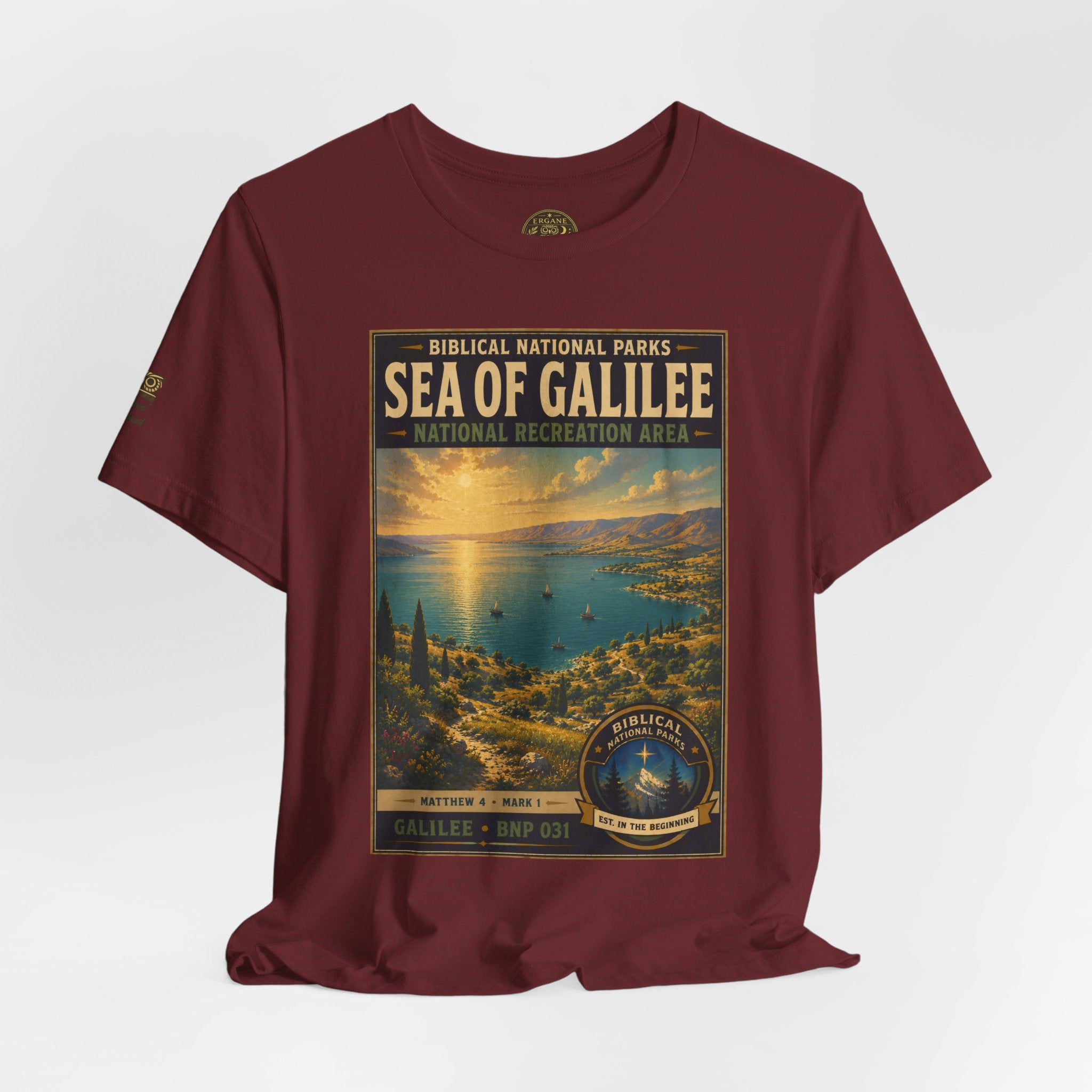 Biblical National Parks Collection VI- Galilee #031/035 Matthew 4 & Mark 1 | Vintage nature poster Tee | Biblical national parks graphic shirt
