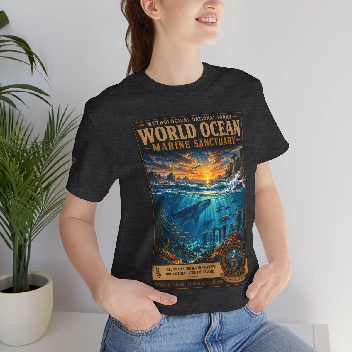 Mythological National Parks COLLECTION V- #050-050 TITANS & PRIMORDIAL REALMS | Vintage nature poster Tee | Mythological National Parks graphic shirt