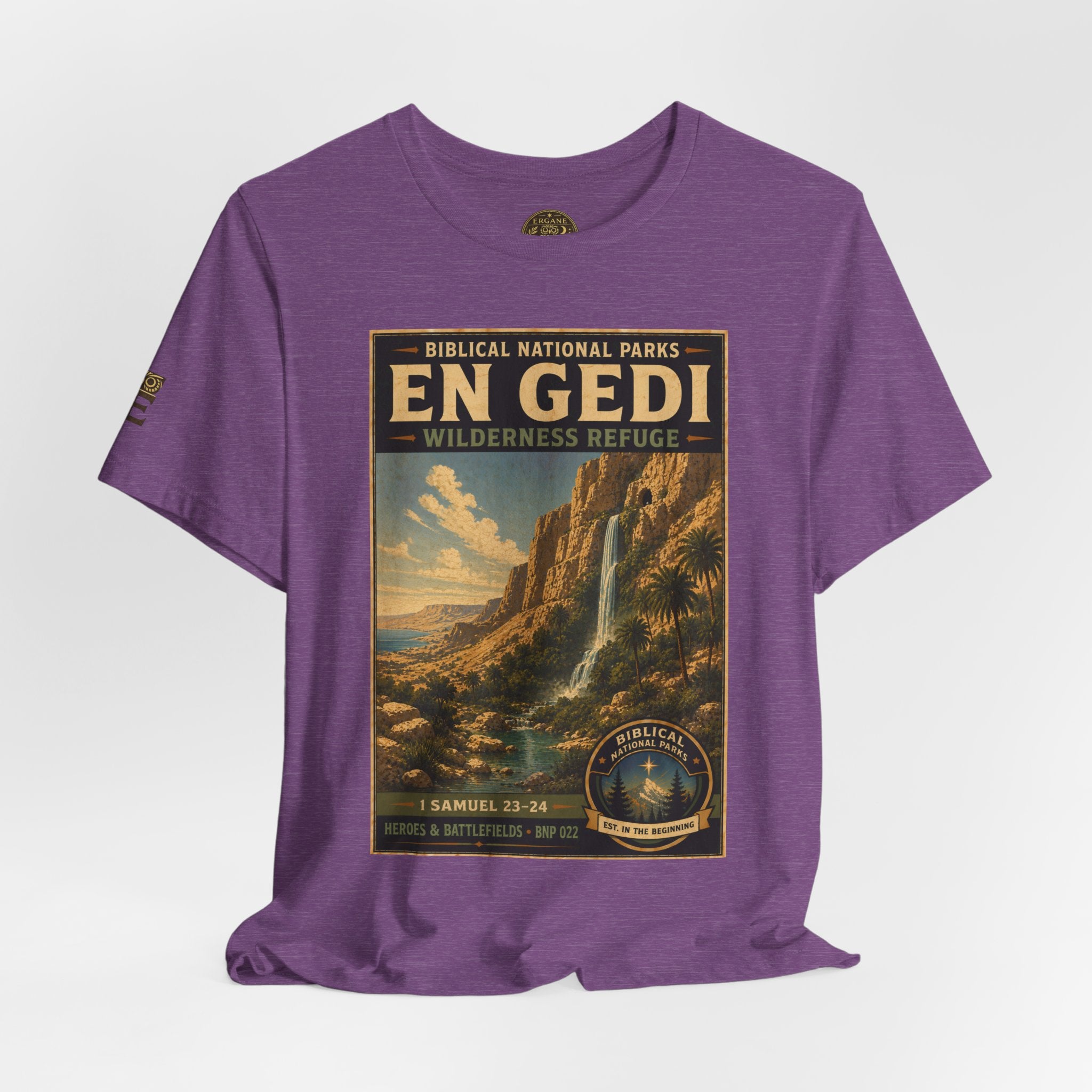 Biblical National Parks Collection IV- Heros & Battlefields #022/023 1 Samuel 23-24 | Vintage nature poster Tee | Biblical national parks graphic shirt