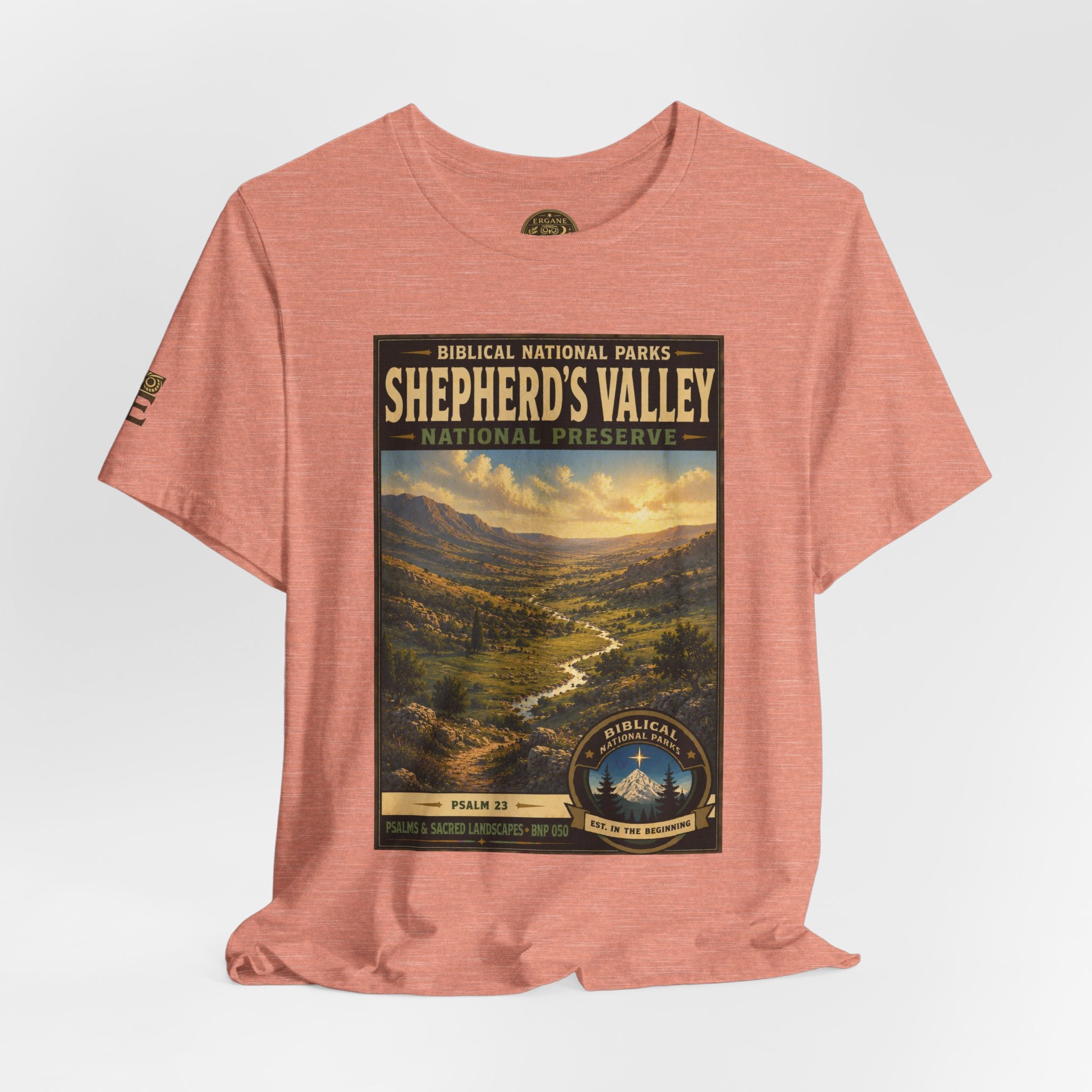 Biblical National Parks Collection IX- #050/054 -Psalms & Sacred Landscapes | Psalm 23 | Vintage nature poster Tee | Biblical national parks graphic shirt