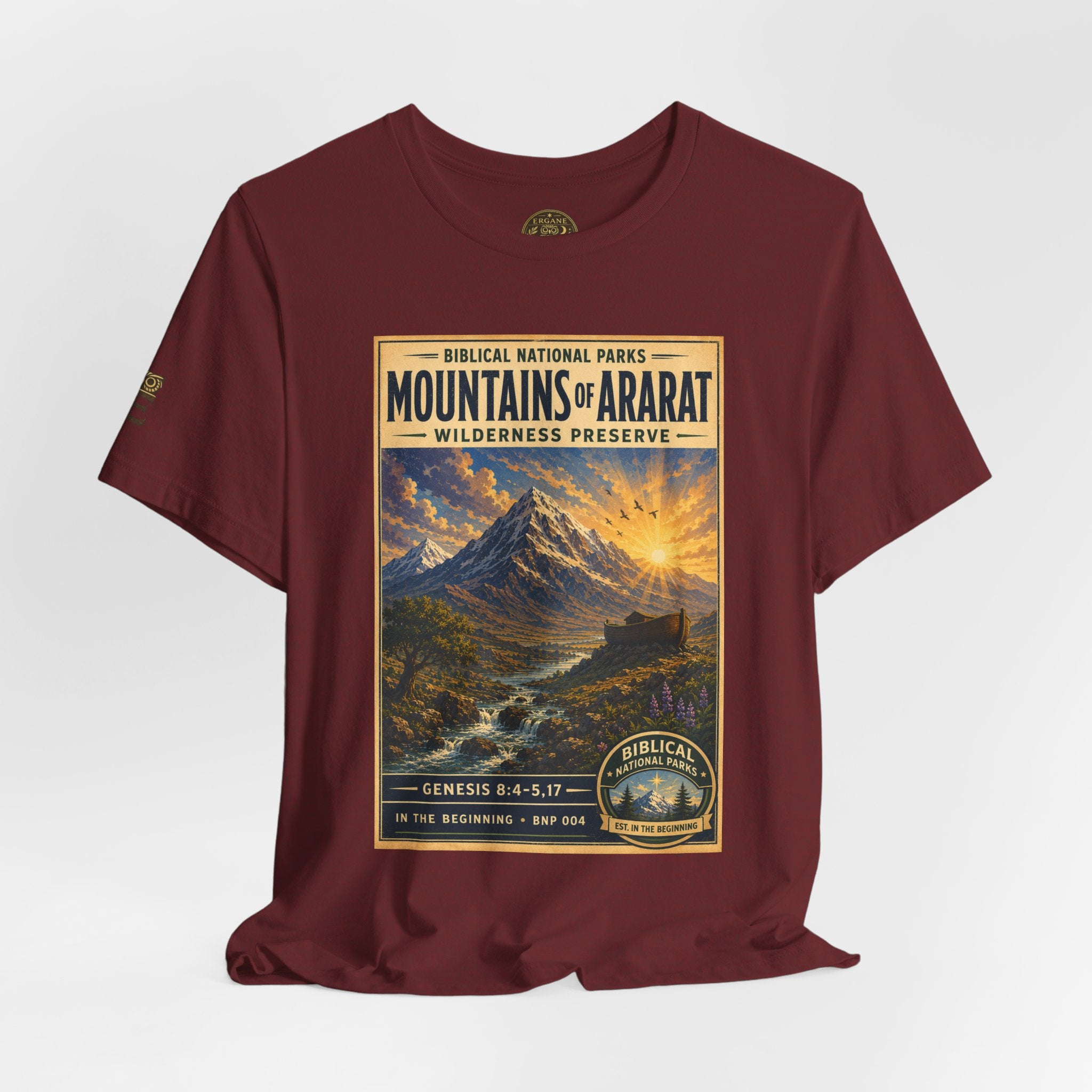Biblical National Parks Collection I- In The Beginning #004/006 Genesis 8:4-5,17 | Vintage nature poster Tee | Biblical national parks graphic shirt