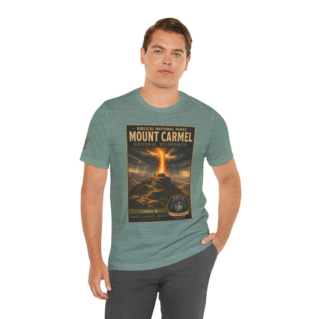 Biblical National Parks Collection V- Prophets & Wonders #025/030 1 Kings 18 | Vintage nature poster Tee | Biblical national parks graphic shirt