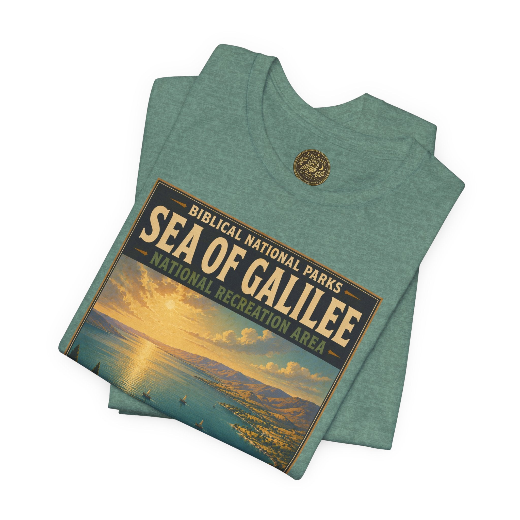 Biblical National Parks Collection VI- Galilee #031/035 Matthew 4 & Mark 1 | Vintage nature poster Tee | Biblical national parks graphic shirt