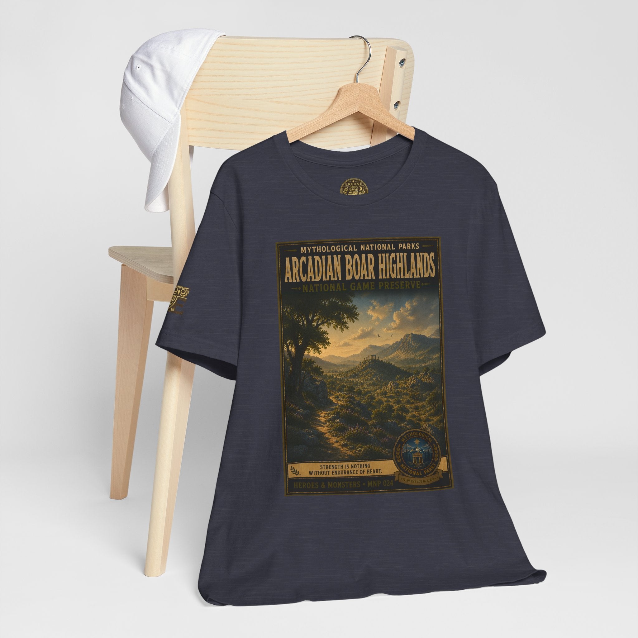 Mythological National Parks Collection III- #024-028 - Heros & Monsters | Vintage nature poster Tee | Mythological National Parks graphic shirt