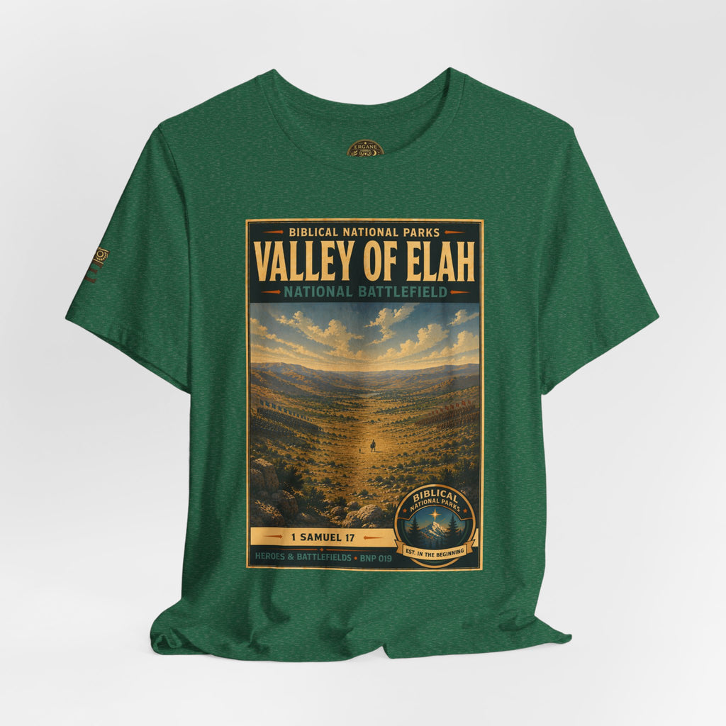 Biblical National Parks Collection IV- Heros & Battlefields #019/023 1 Samuel 17 | Vintage nature poster Tee | Biblical national parks graphic shirt