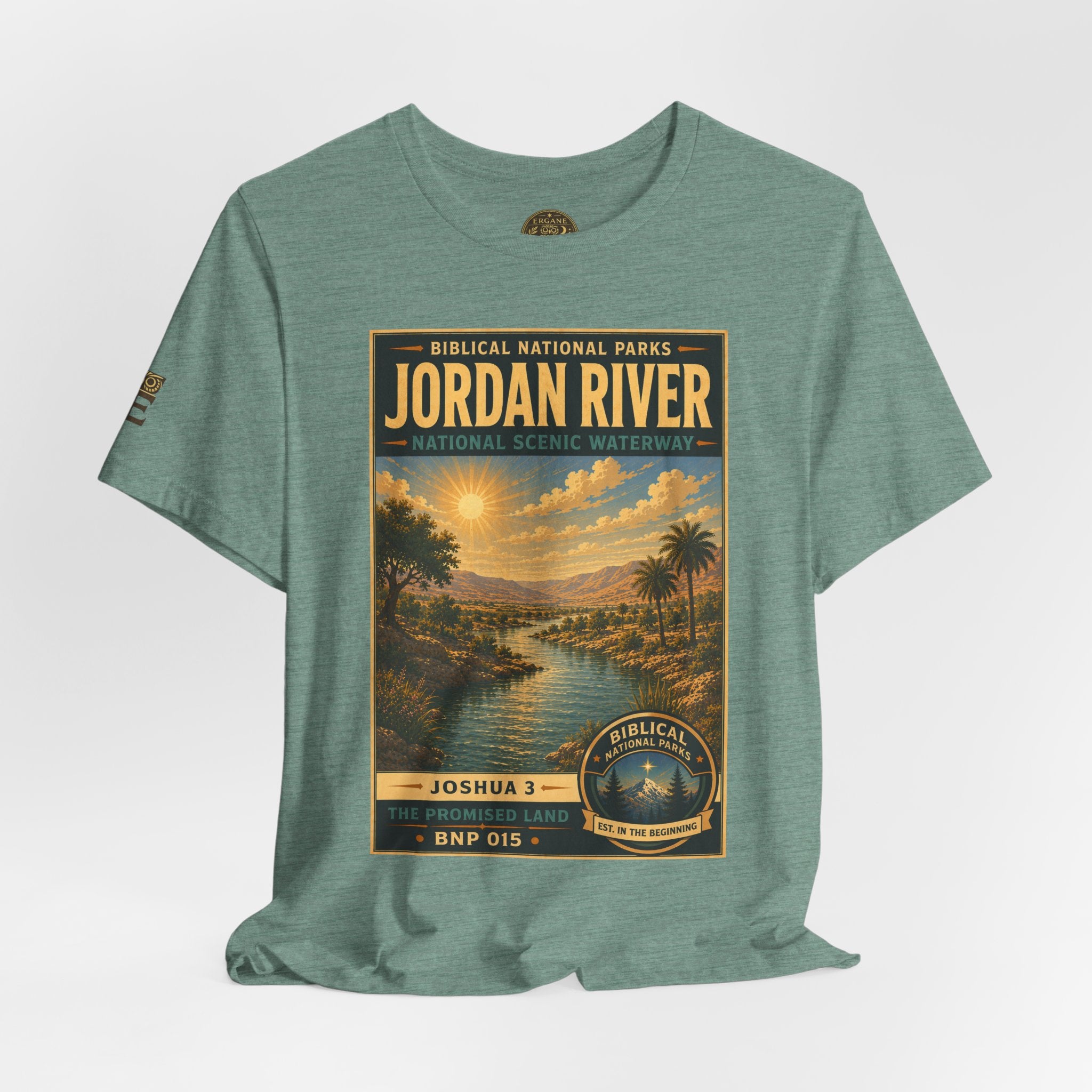 Biblical National Parks Collection III- The Promised Land #015/018 Joshua 3 | Vintage nature poster Tee | Biblical national parks graphic shirt
