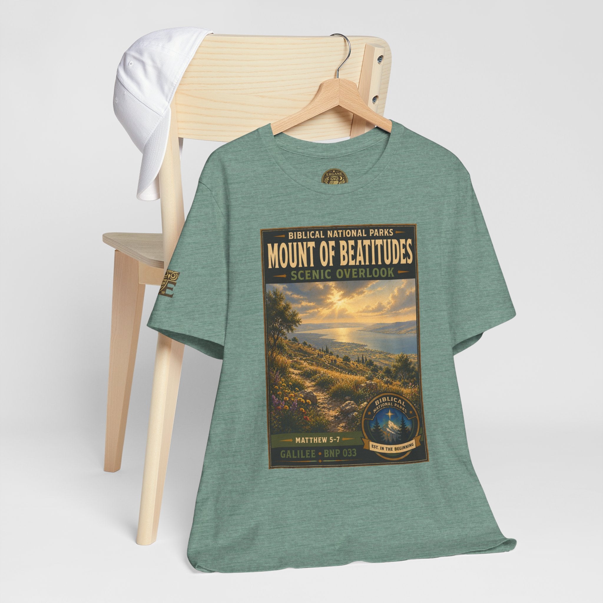 Biblical National Parks Collection VI- Galilee #033/035 Matthew 5-7 | Vintage nature poster Tee | Biblical national parks graphic shirt