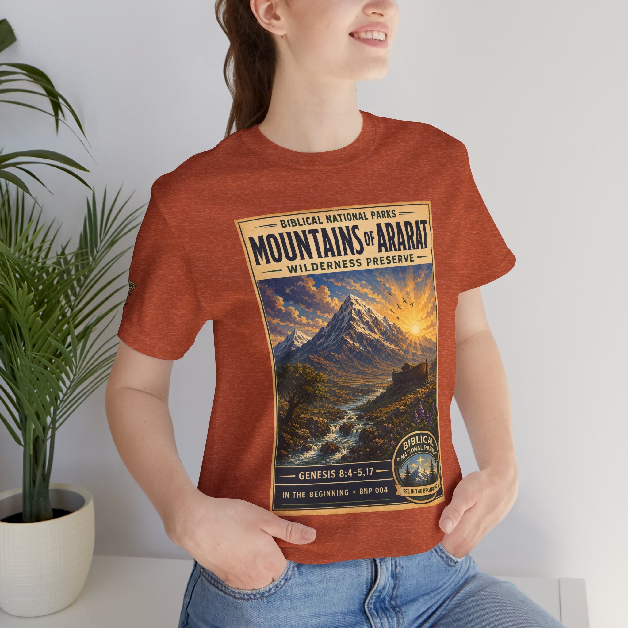 Biblical National Parks Collection I- In The Beginning #004/006 Genesis 8:4-5,17 | Vintage nature poster Tee | Biblical national parks graphic shirt