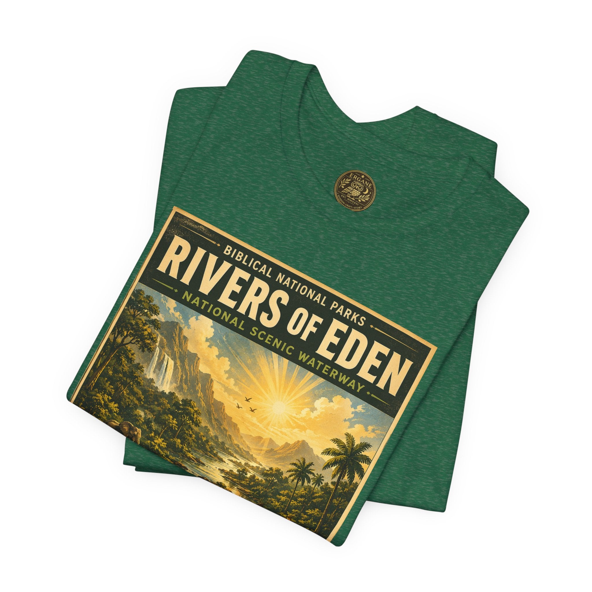 Biblical National Parks Collection I- In The Beginning #003/006 Genesis 2:10-14 | Vintage nature poster Tee | Biblical national parks graphic shirt