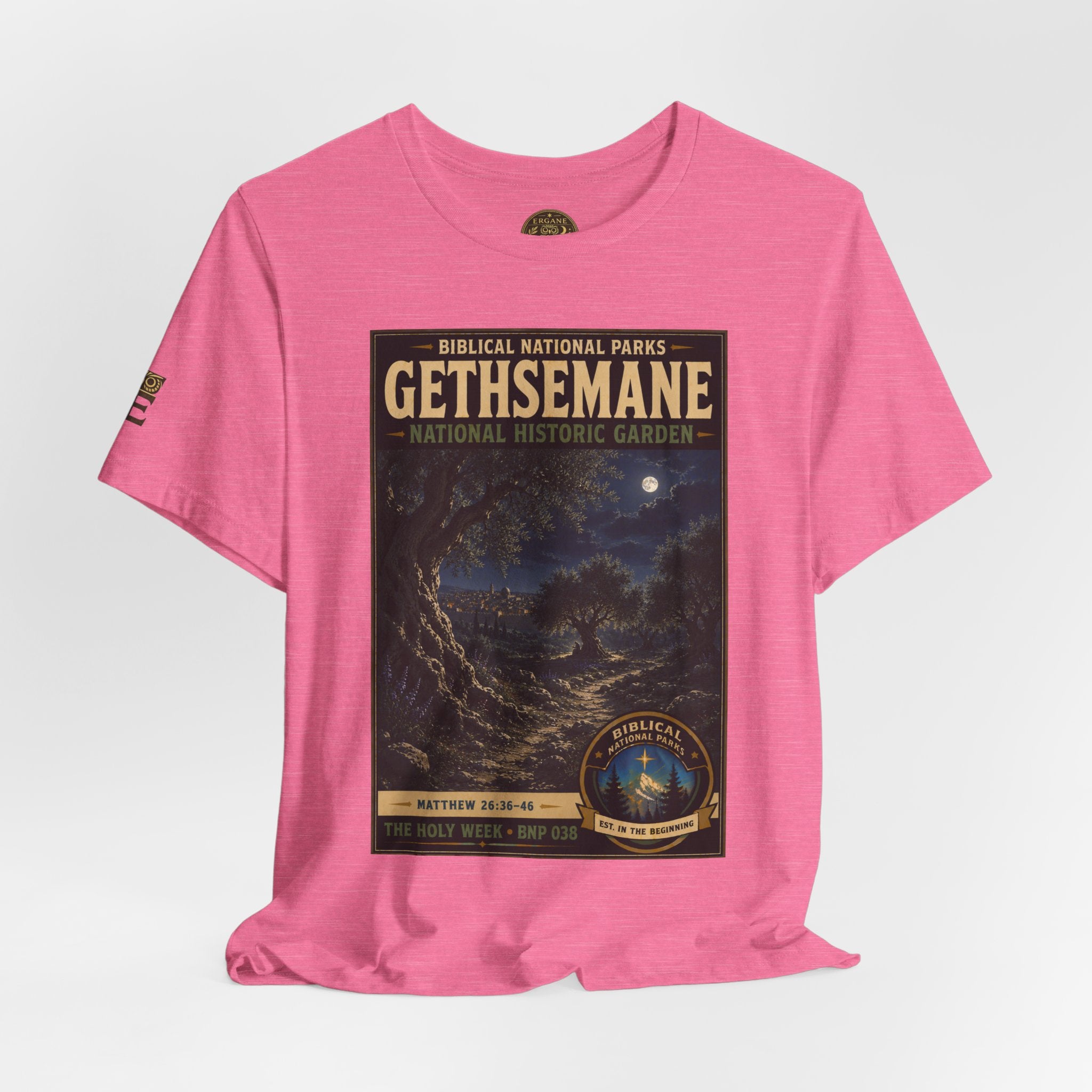 Biblical National Parks Collection VII- The Holy Week #038/041 | Matthew 26: 36-46 | Vintage nature poster Tee | Biblical national parks graphic shirt