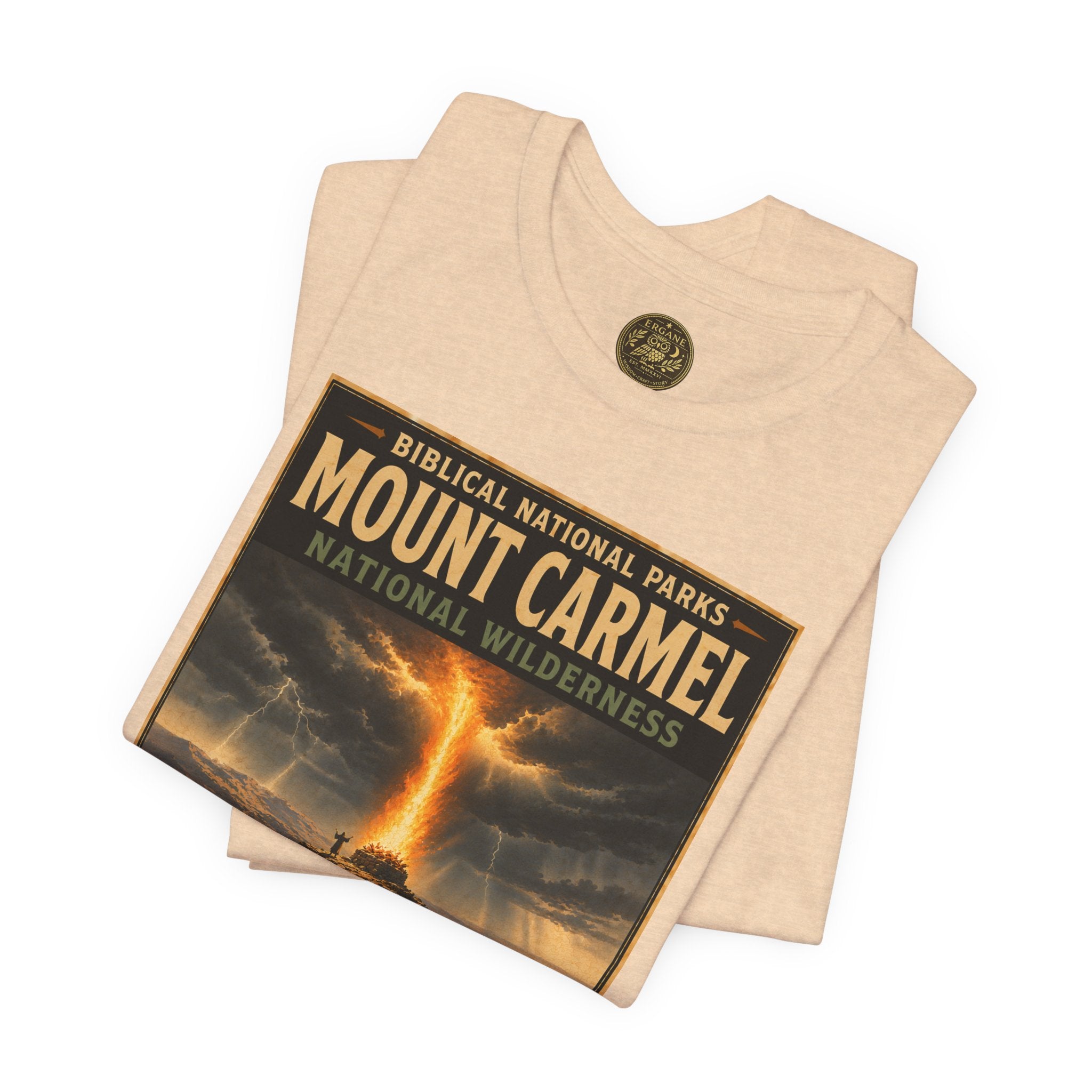 Biblical National Parks Collection V- Prophets & Wonders #025/030 1 Kings 18 | Vintage nature poster Tee | Biblical national parks graphic shirt