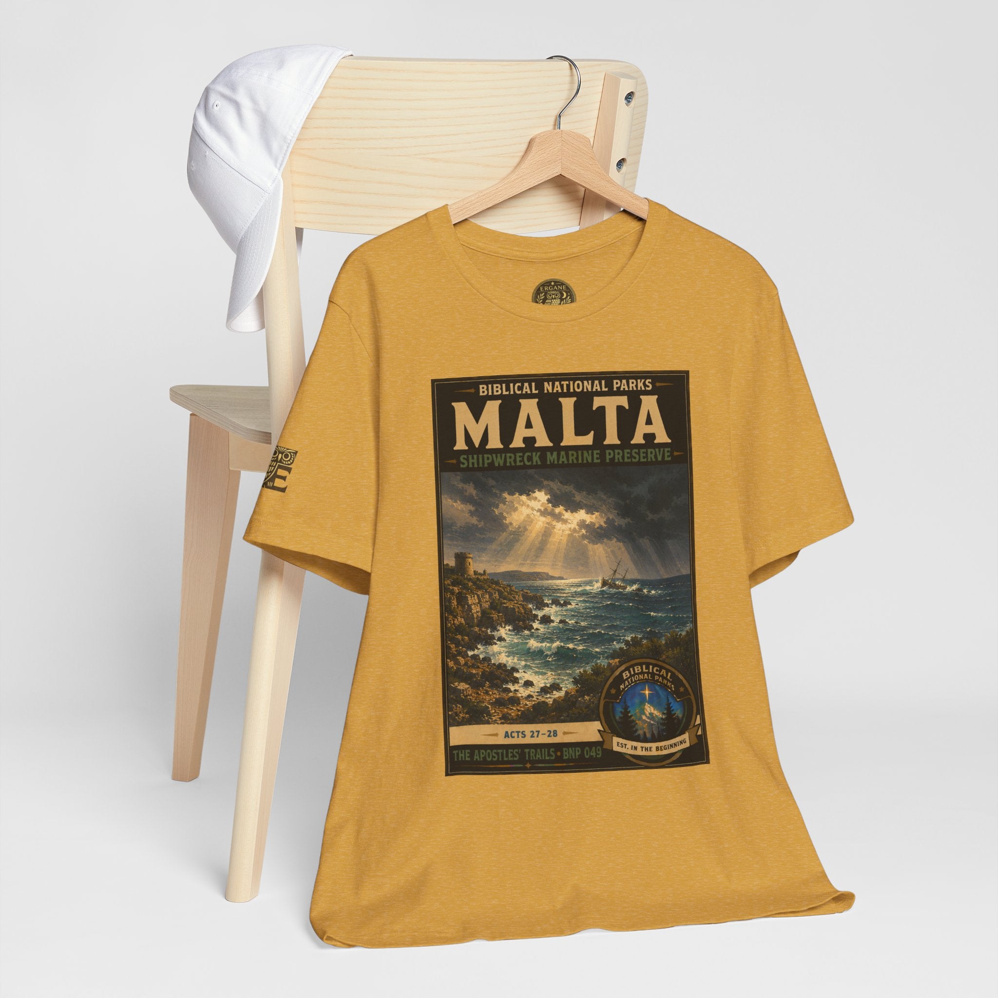 Biblical National Parks Collection VIII- The Apostles' Trails #049/049 | Acts 27-28 | Vintage nature poster Tee | Biblical national parks graphic shirt