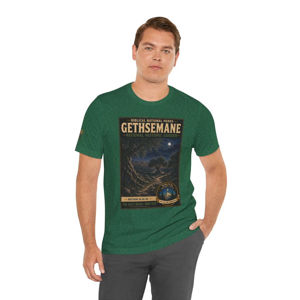 Biblical National Parks Collection VII- The Holy Week #038/041 | Matthew 26: 36-46 | Vintage nature poster Tee | Biblical national parks graphic shirt