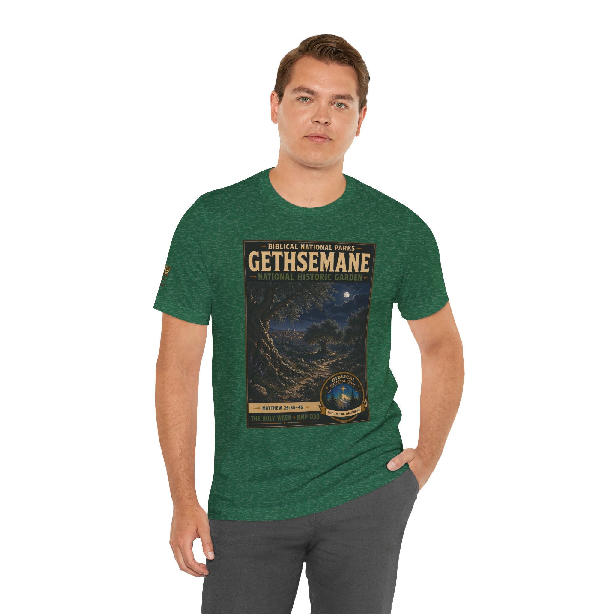 Biblical National Parks Collection VII- The Holy Week #038/041 | Matthew 26: 36-46 | Vintage nature poster Tee | Biblical national parks graphic shirt