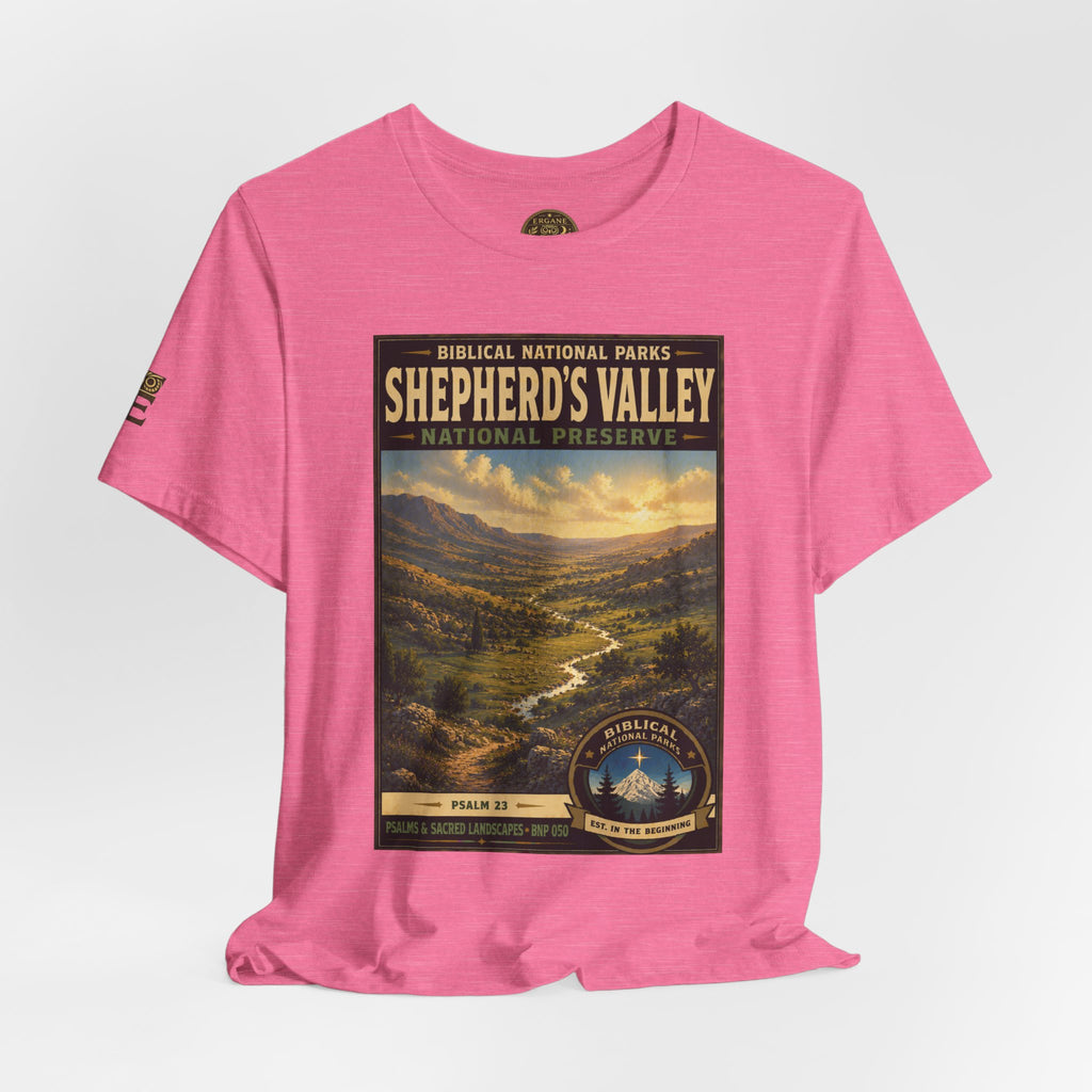 Biblical National Parks Collection IX- #050/054 -Psalms & Sacred Landscapes | Psalm 23 | Vintage nature poster Tee | Biblical national parks graphic shirt