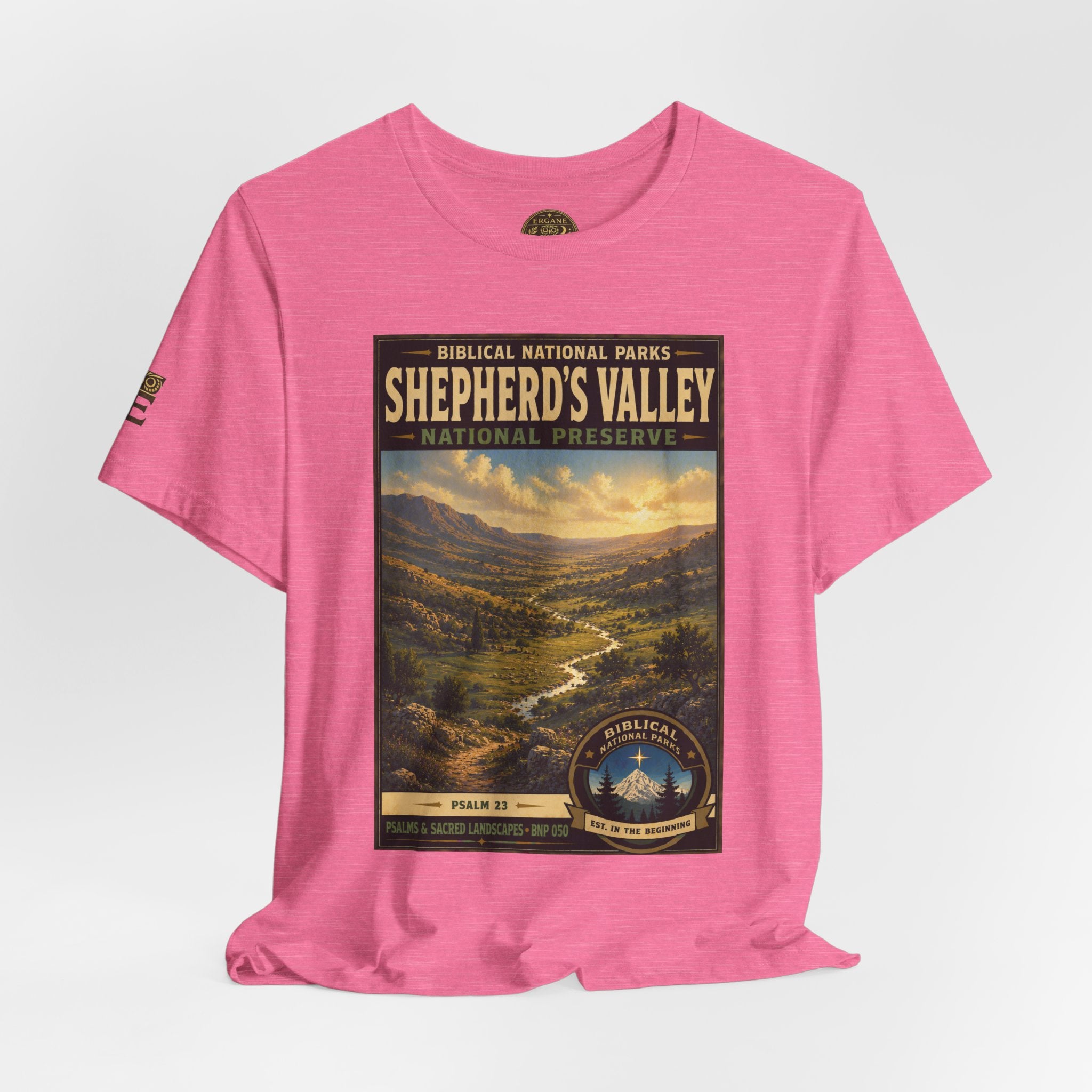 Biblical National Parks Collection IX- #050/054 -Psalms & Sacred Landscapes | Psalm 23 | Vintage nature poster Tee | Biblical national parks graphic shirt