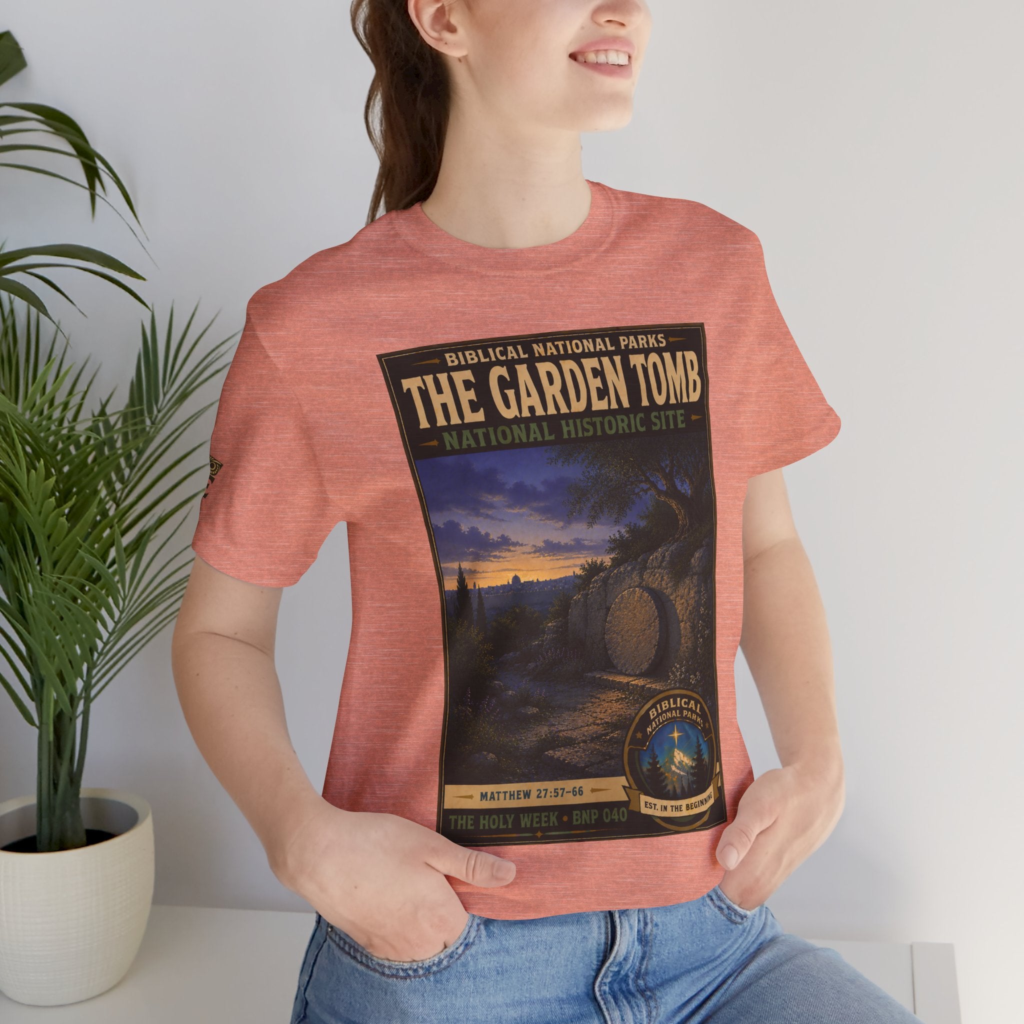 Biblical National Parks Collection VII- The Holy Week #040/041 | Matthew 27: 55-66 | Vintage nature poster Tee | Biblical national parks graphic shirt