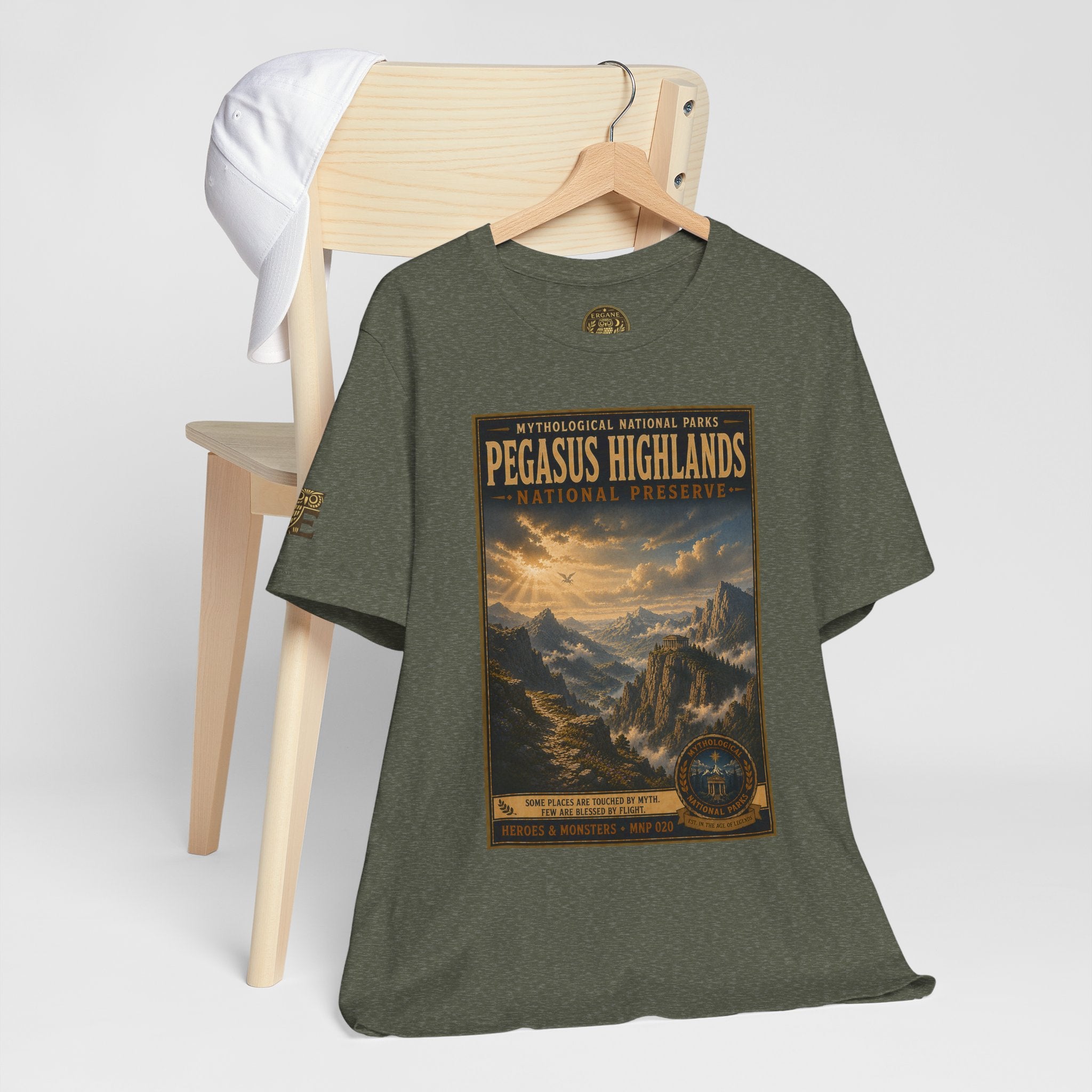 Mythological National Parks Collection III- #020-028 - Heros & Monsters | Vintage nature poster Tee | Mythological National Parks graphic shirt