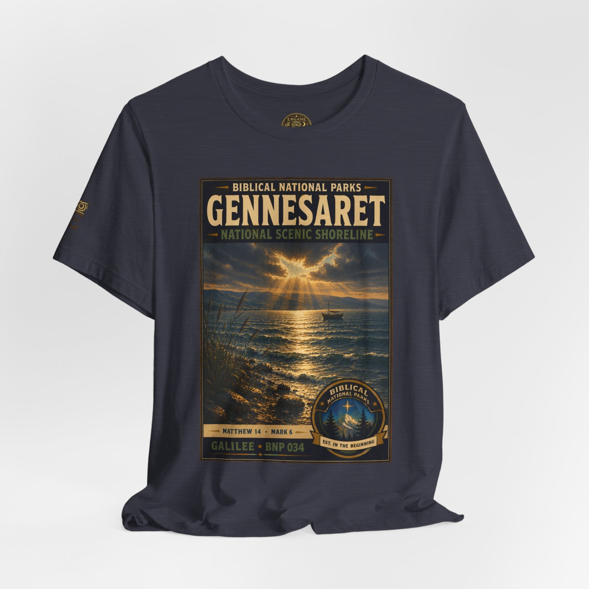 Biblical National Parks Collection VI- Galilee #034/035 Matthew 14 - Mark 6 | Vintage nature poster Tee | Biblical national parks graphic shirt