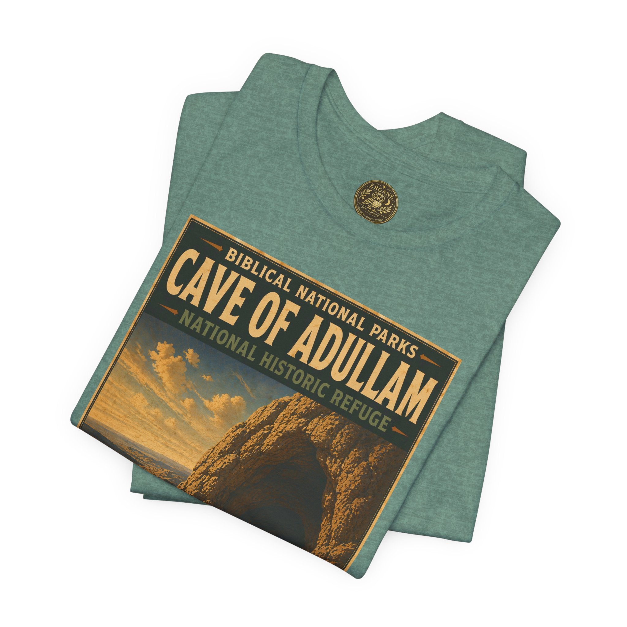 Biblical National Parks Collection IV- Heros & Battlefields #023/023 1 Samuel 22 | Vintage nature poster Tee | Biblical national parks graphic shirt