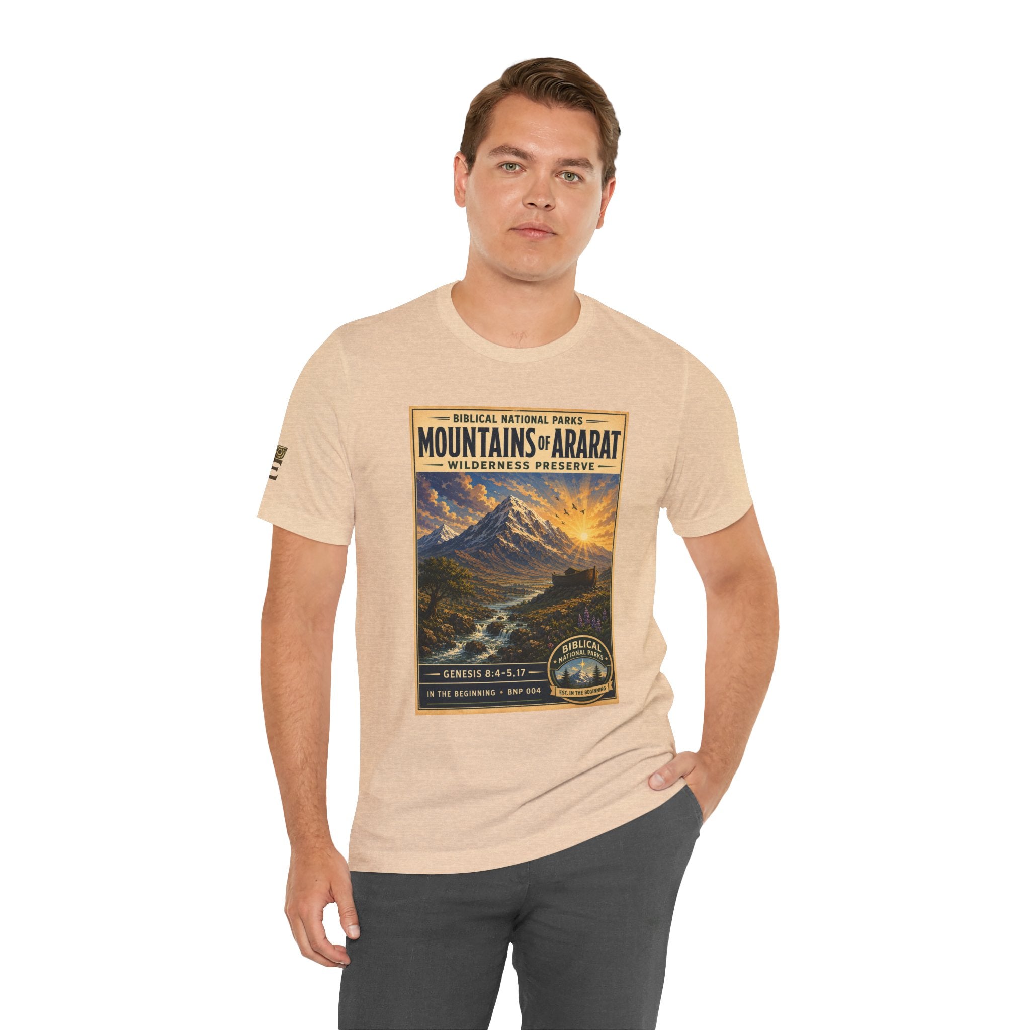 Biblical National Parks Collection I- In The Beginning #004/006 Genesis 8:4-5,17 | Vintage nature poster Tee | Biblical national parks graphic shirt