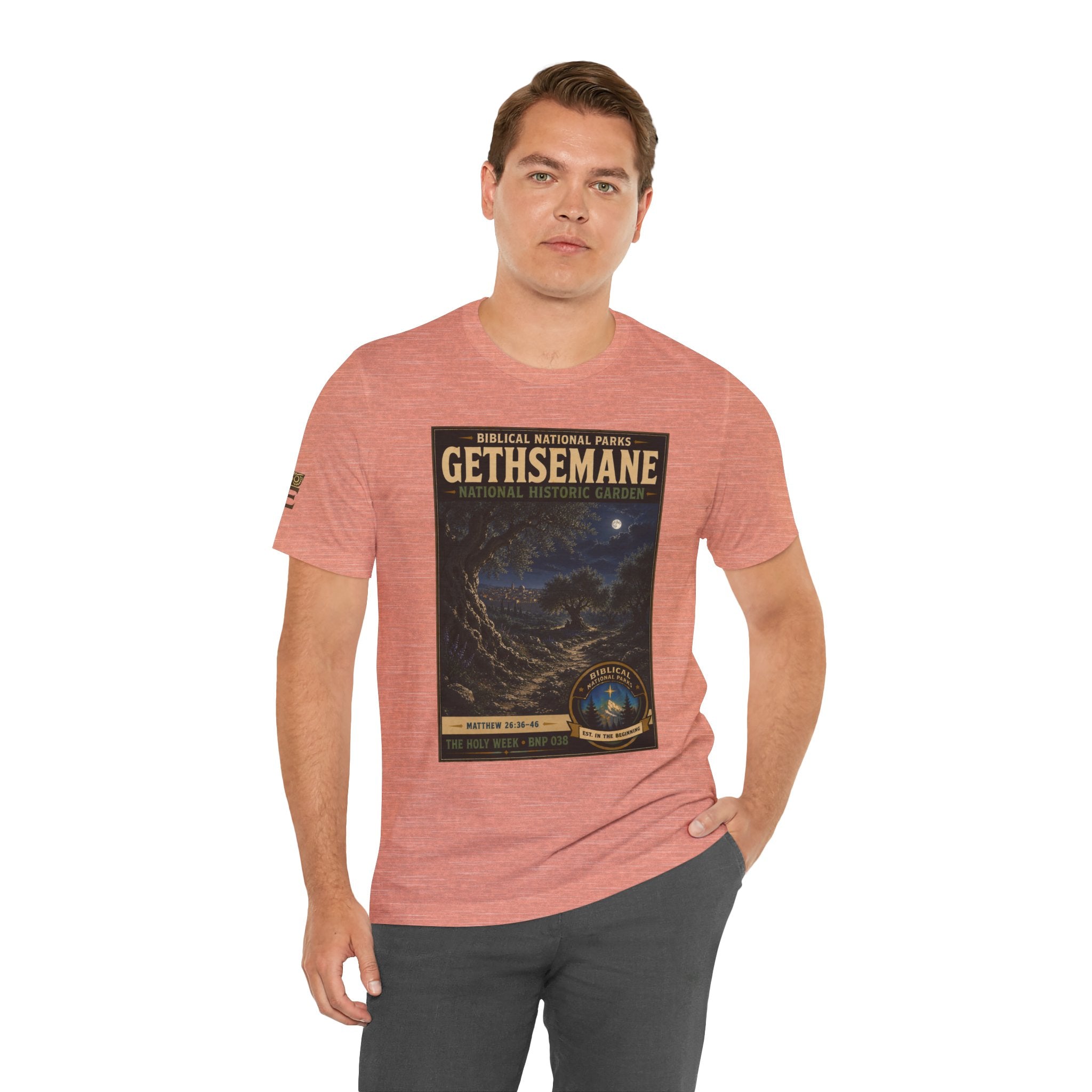 Biblical National Parks Collection VII- The Holy Week #038/041 | Matthew 26: 36-46 | Vintage nature poster Tee | Biblical national parks graphic shirt