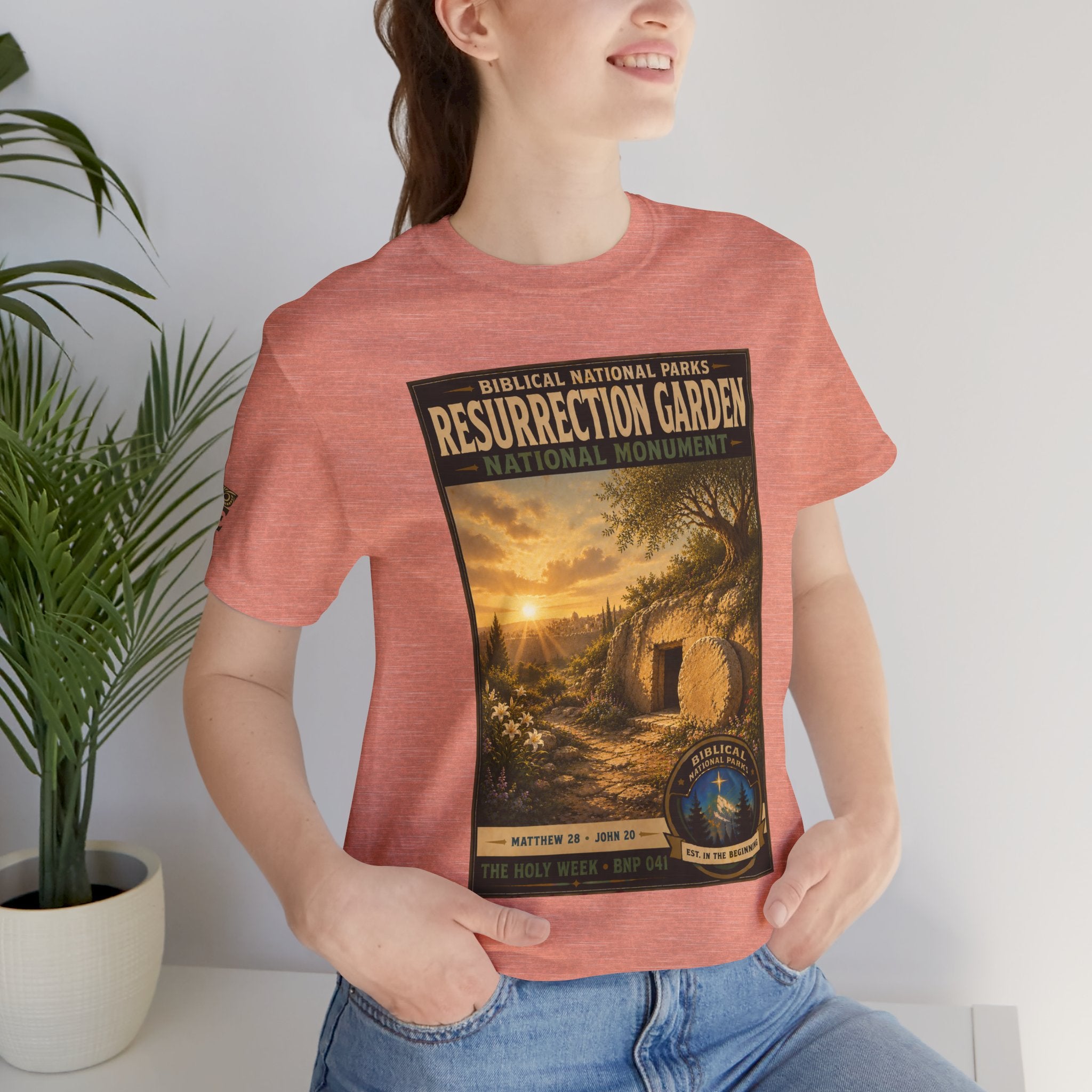 Biblical National Parks Collection VII- The Holy Week #041/041 | Matthew 28 - John 20 | Vintage nature poster Tee | Biblical national parks graphic shirt